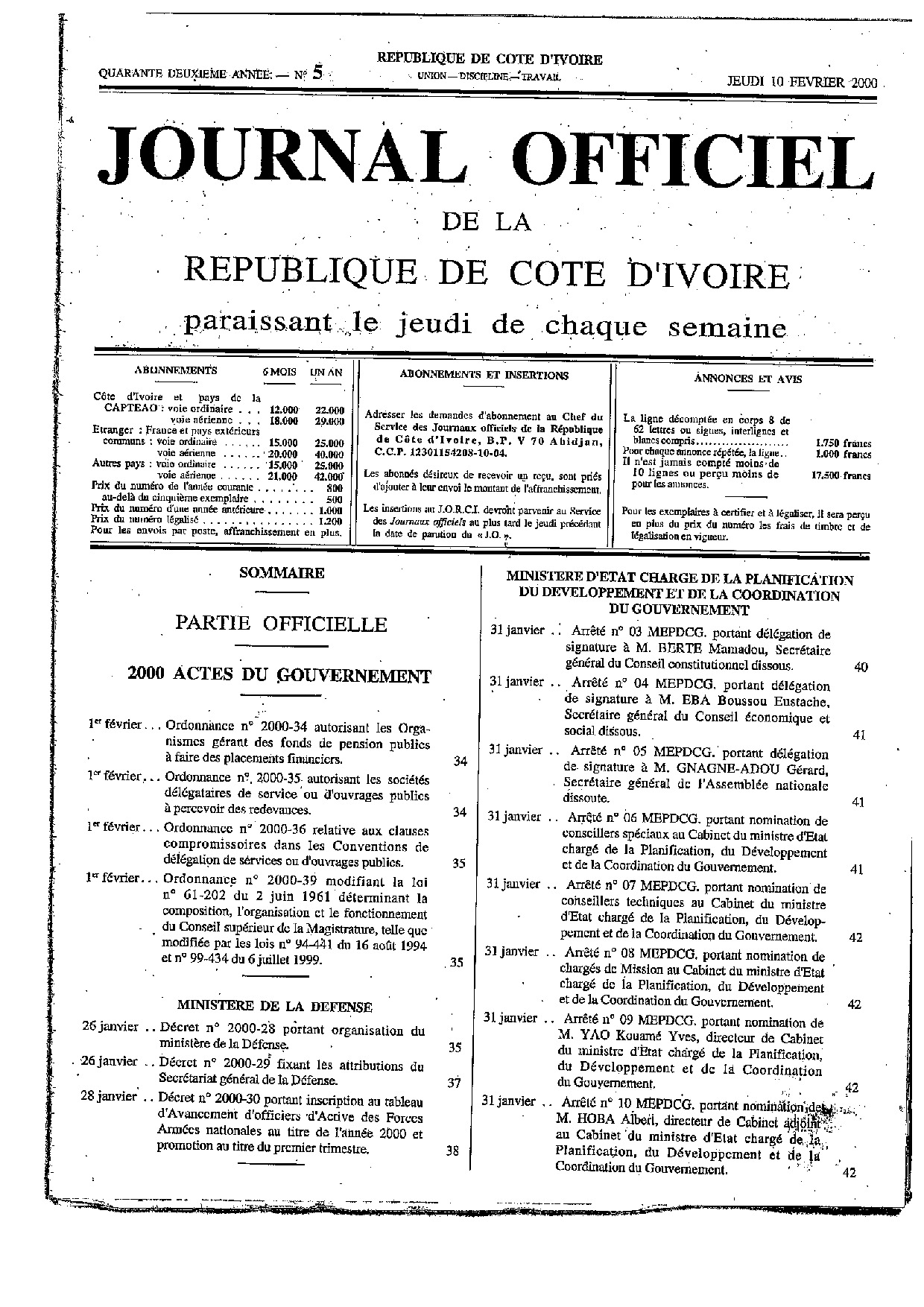 JO 2000-005