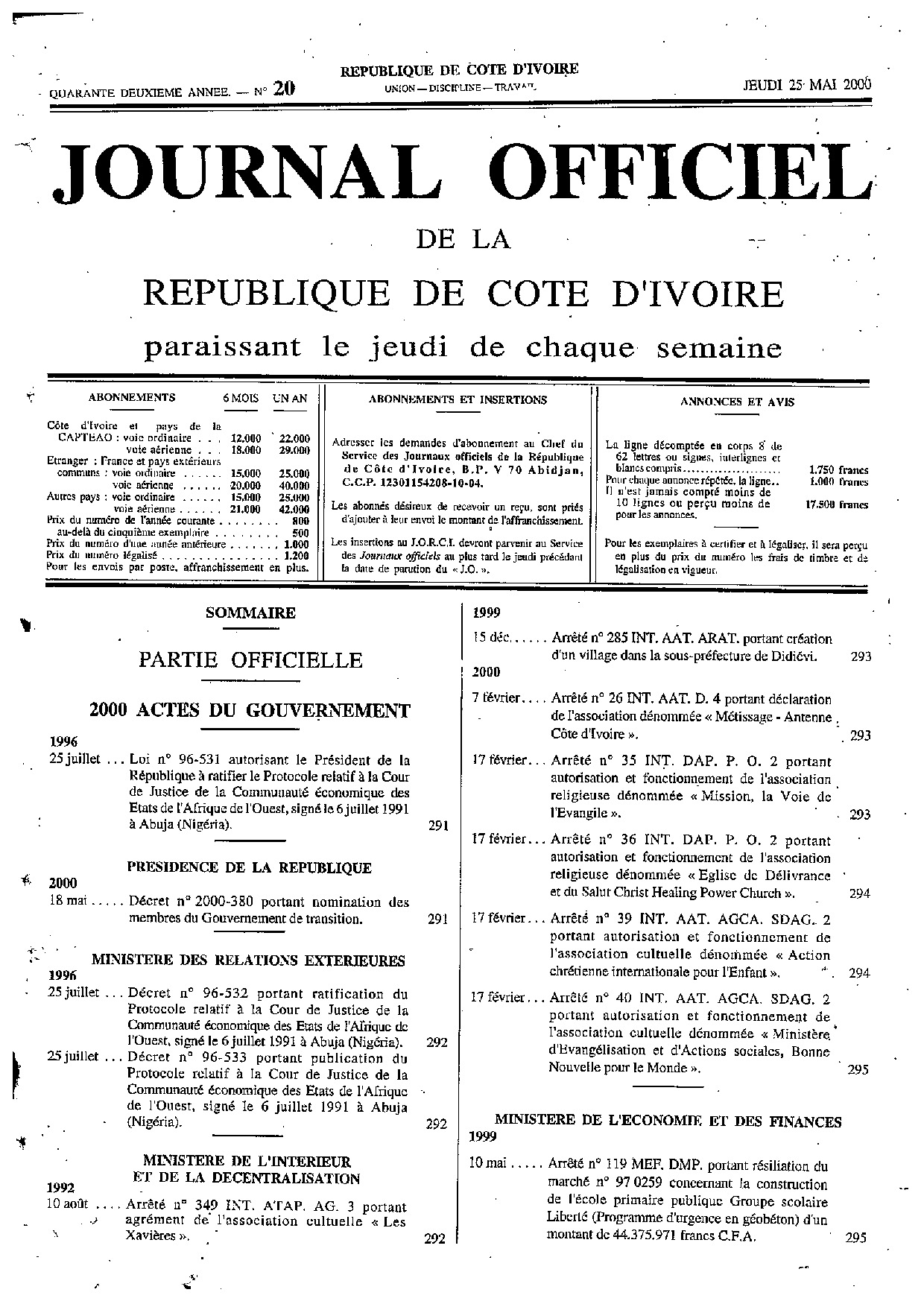 JO 2000-020
