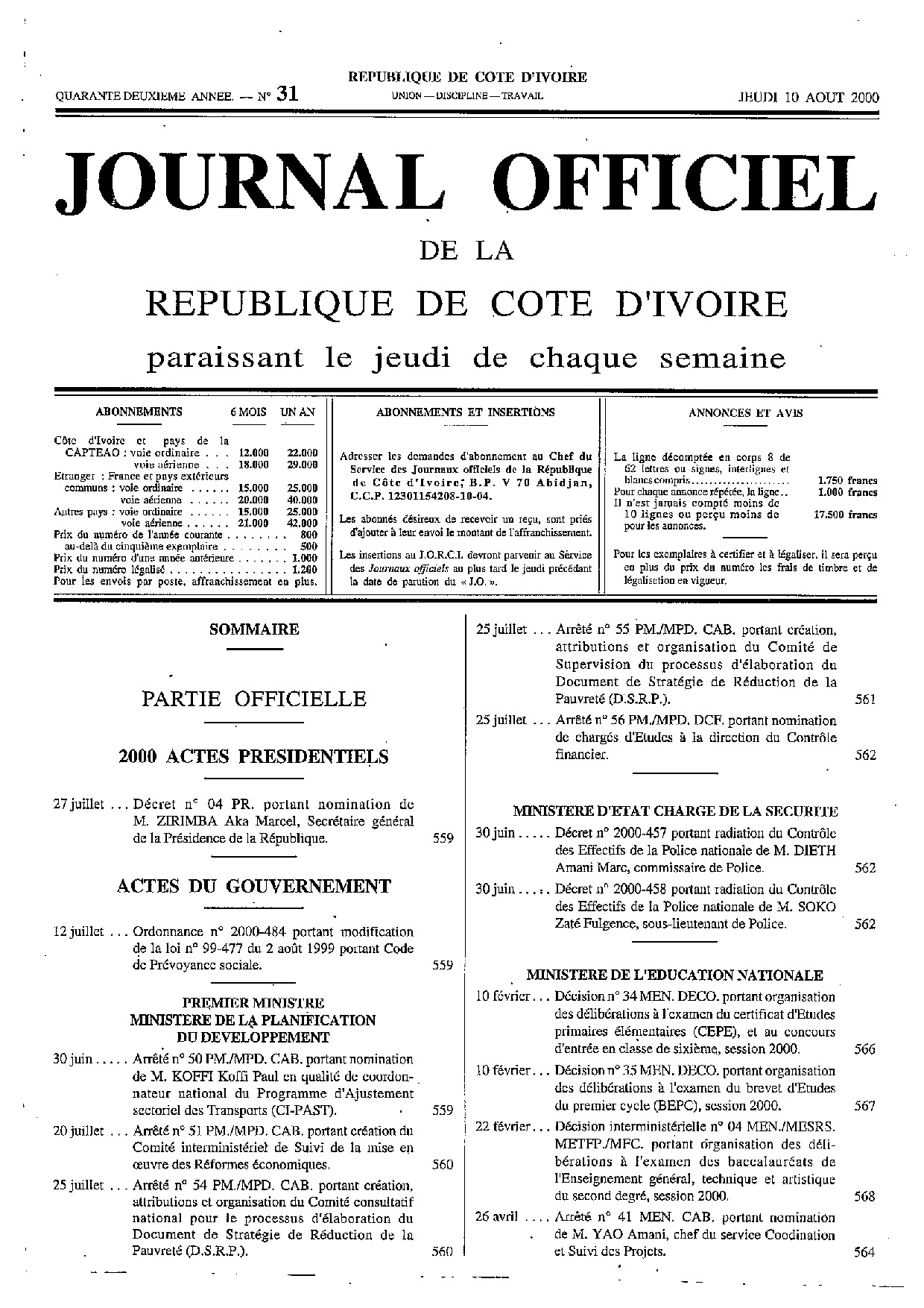 JO 2000-031