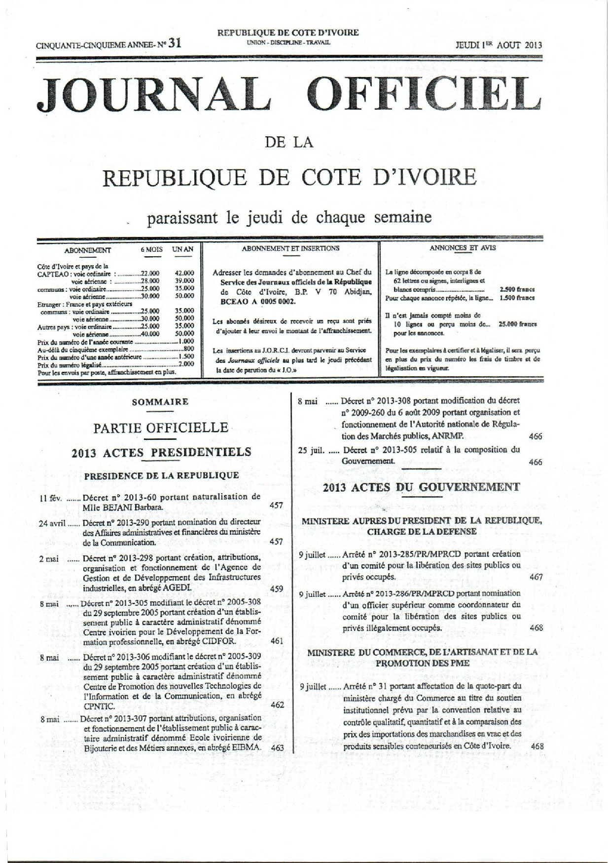 JO 2013-031