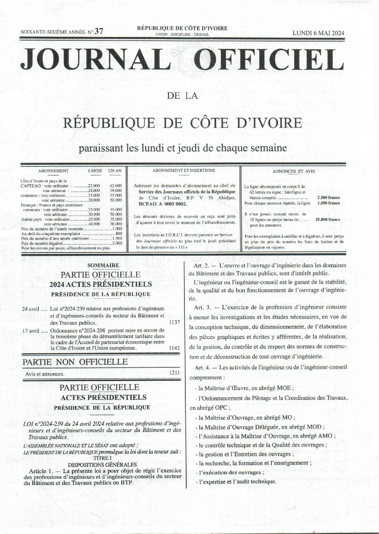 Texte officiel