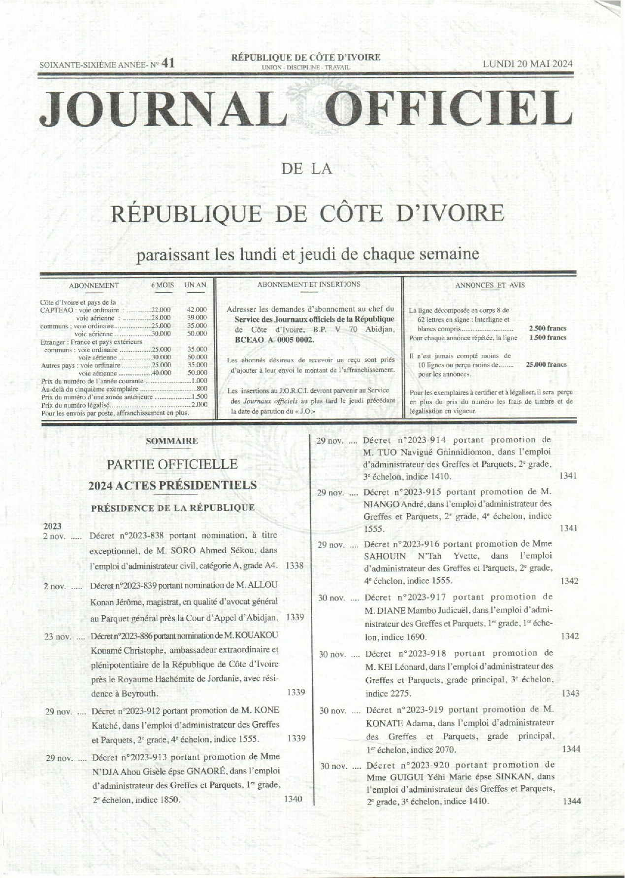 Texte officiel