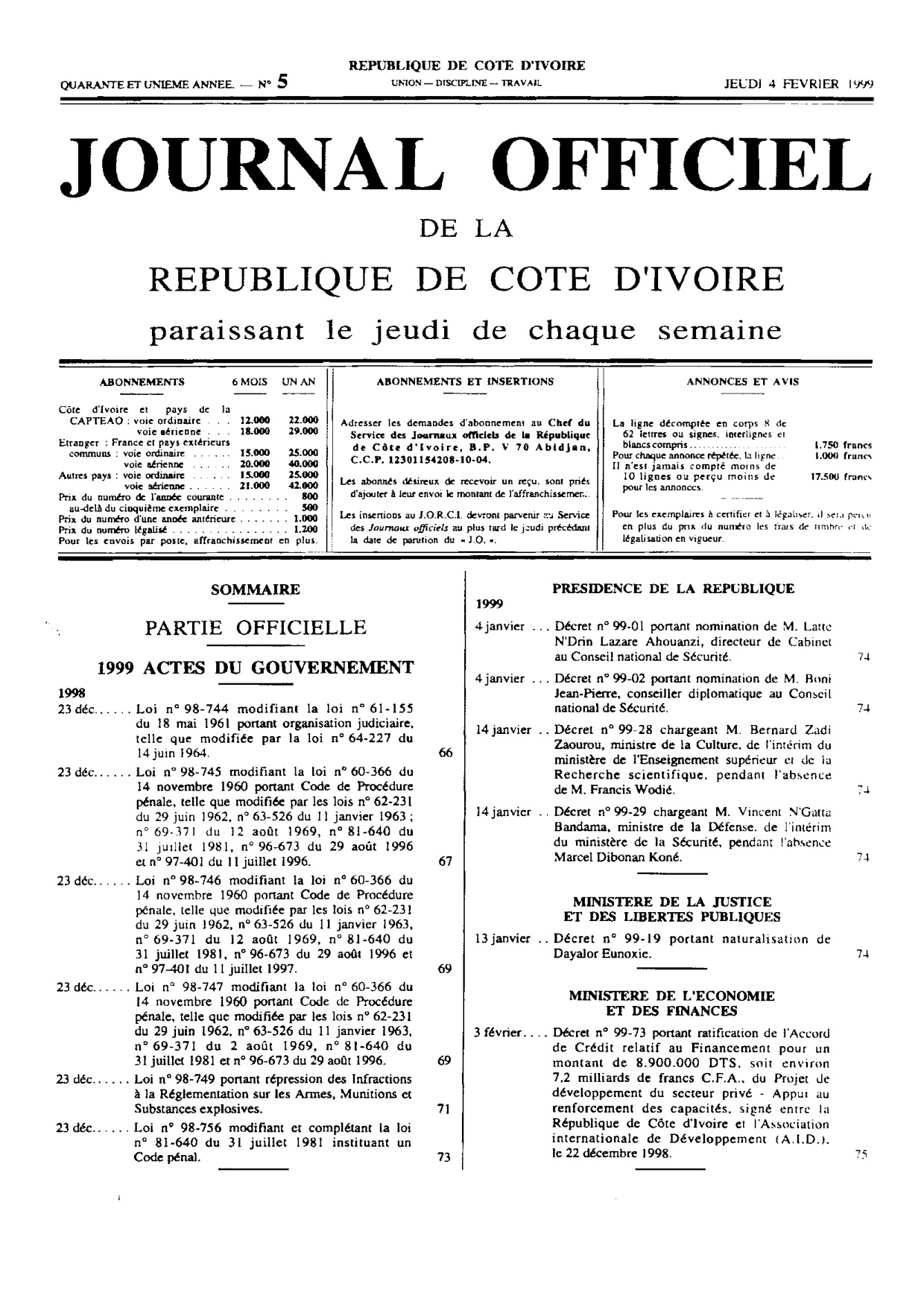 JO 1999-005