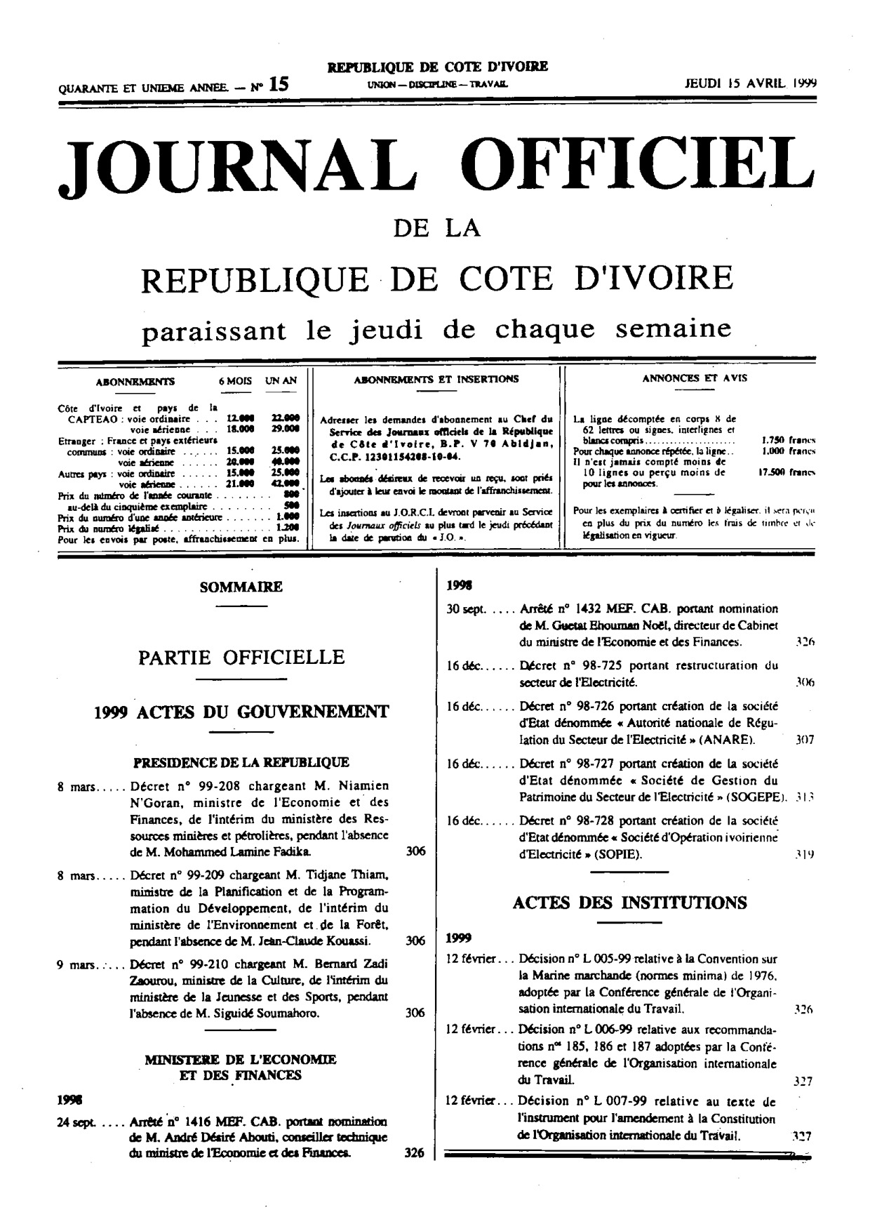 JO 1999-015