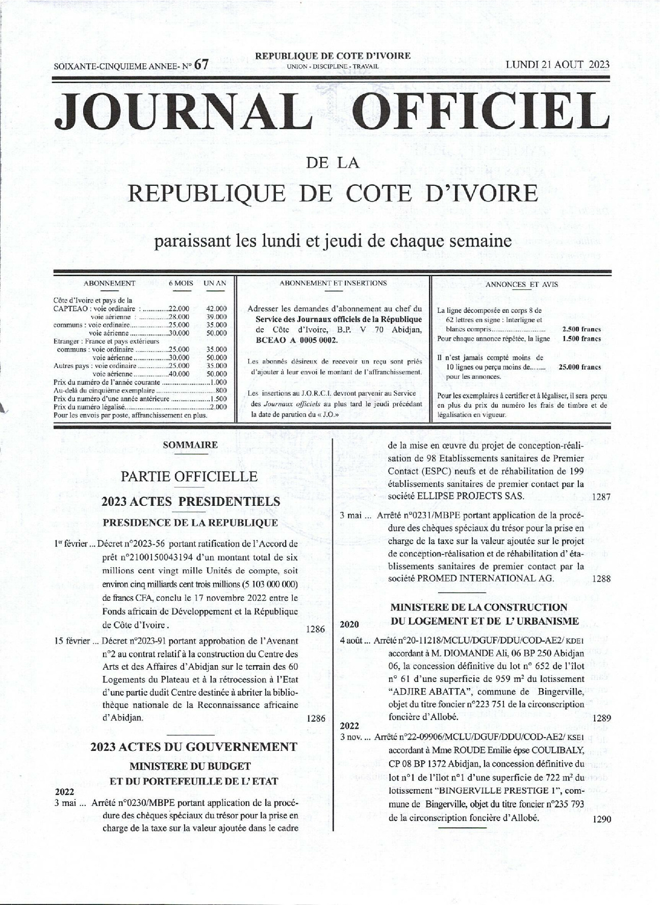JO 2023-067