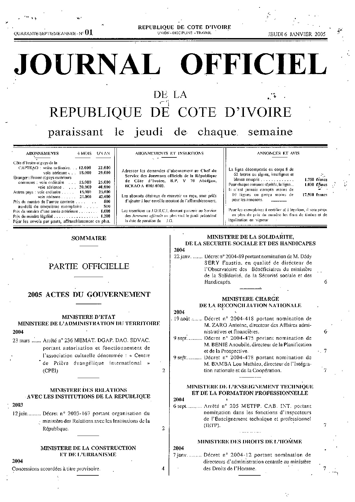 JO 2005-001