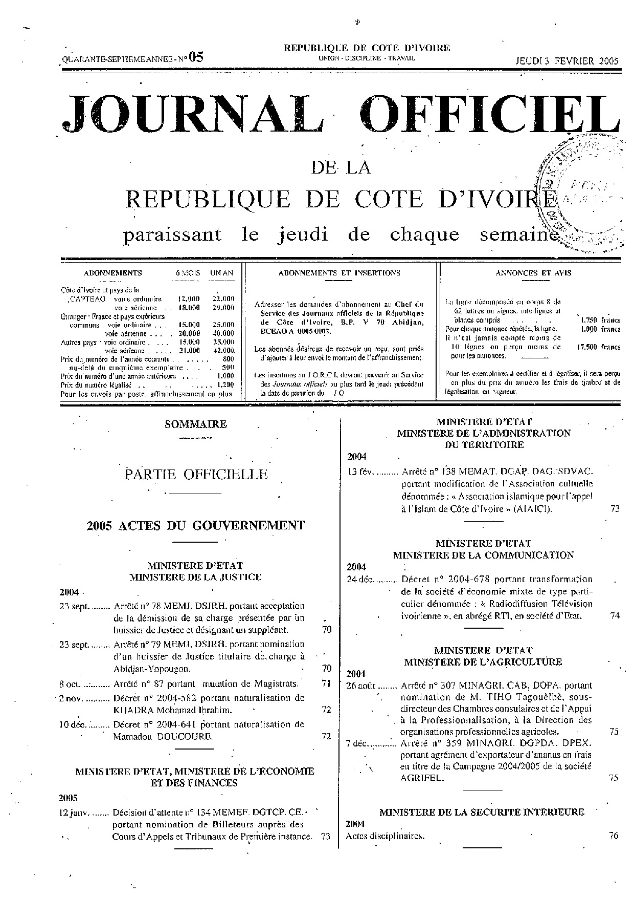 JO 2005-005