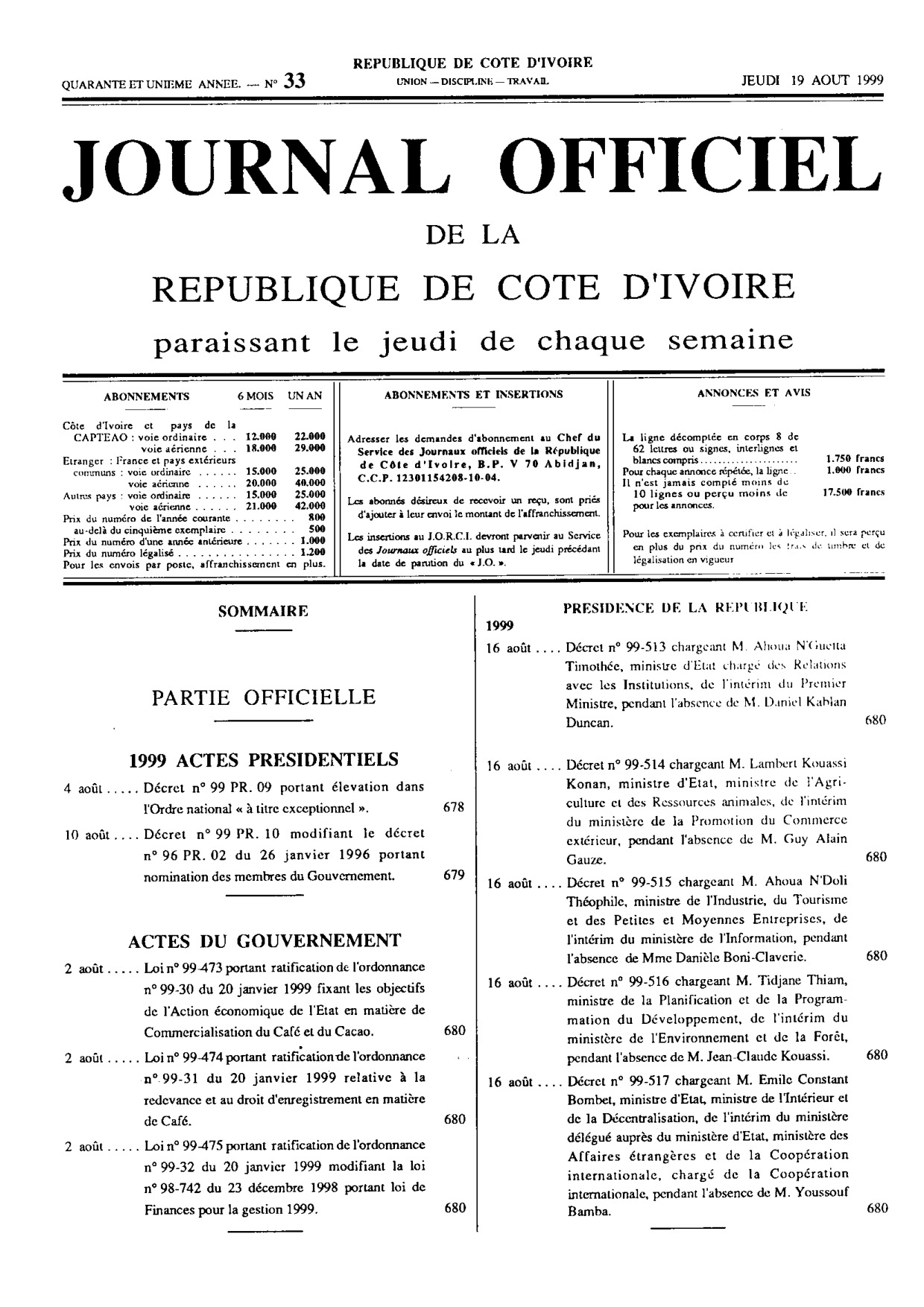 JO 1999-033