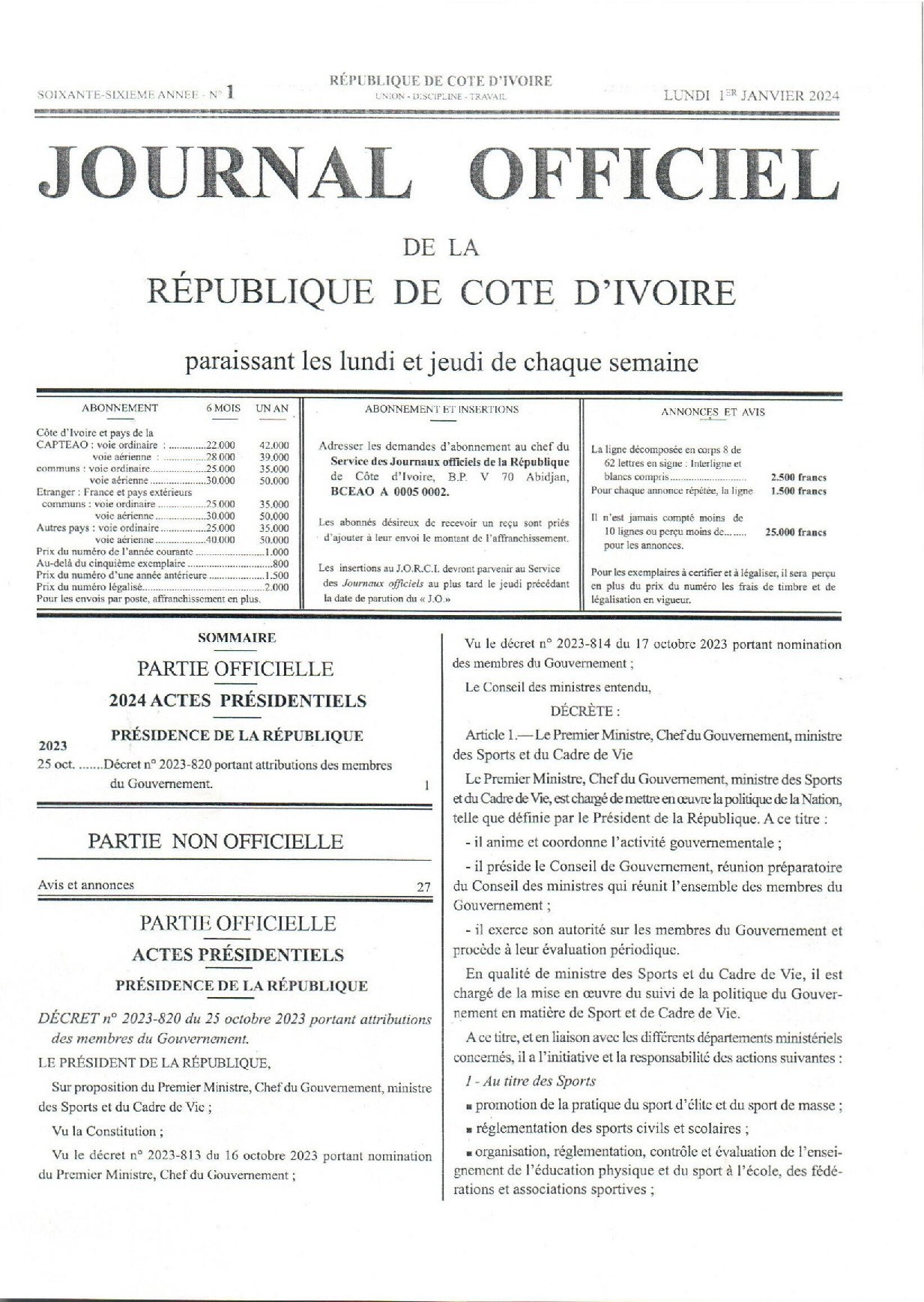 Texte officiel