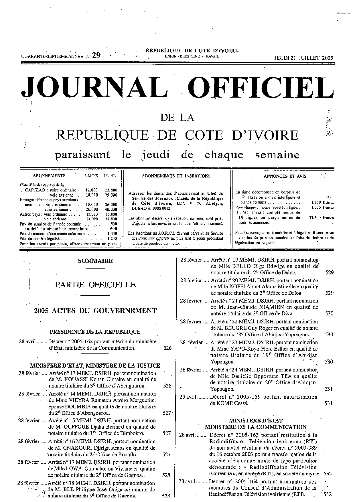 JO 2005-029