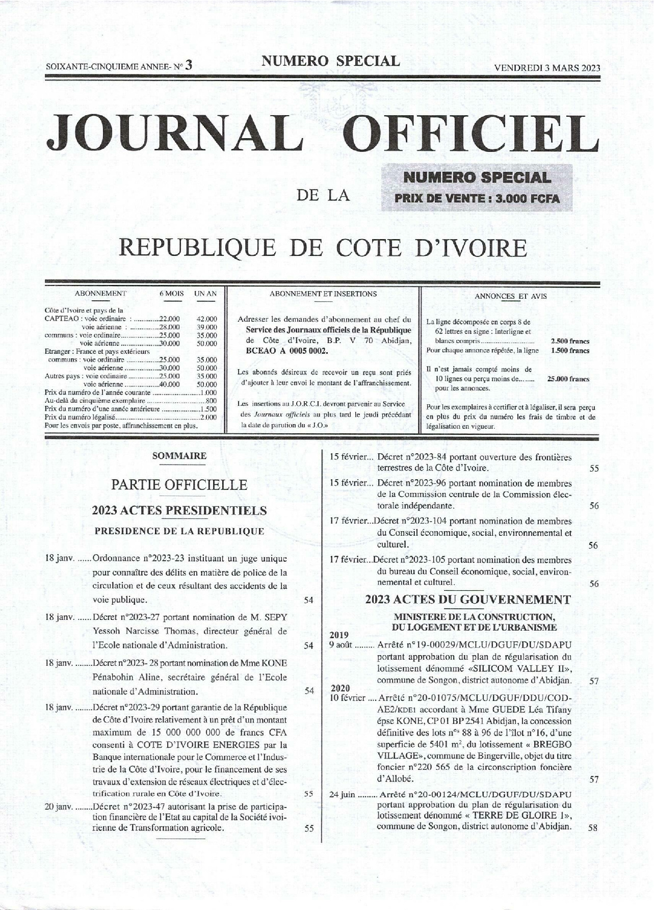 Texte officiel
