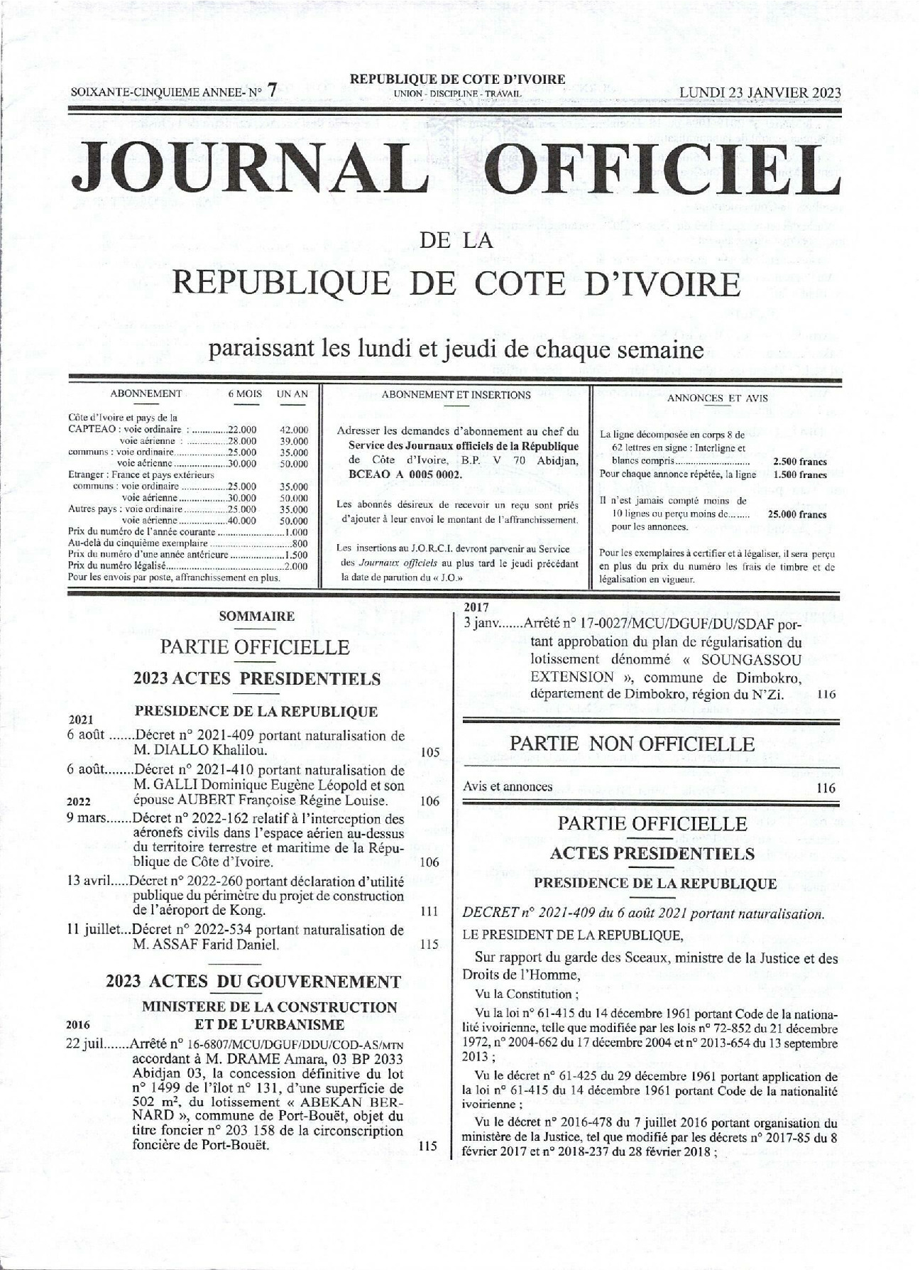 JO 2023-007