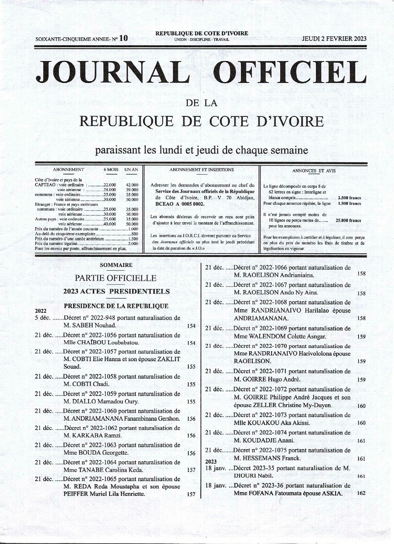 JO 2023-010