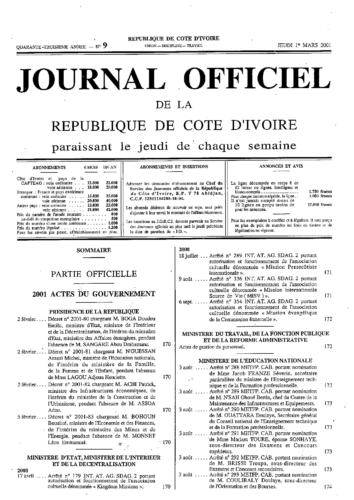 JO 2001-009