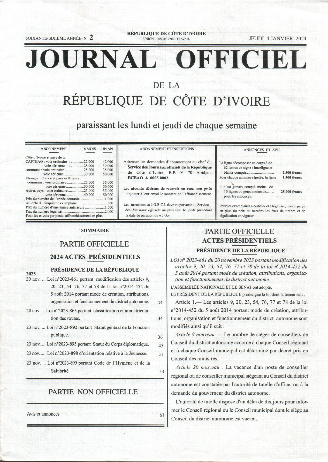 Texte officiel