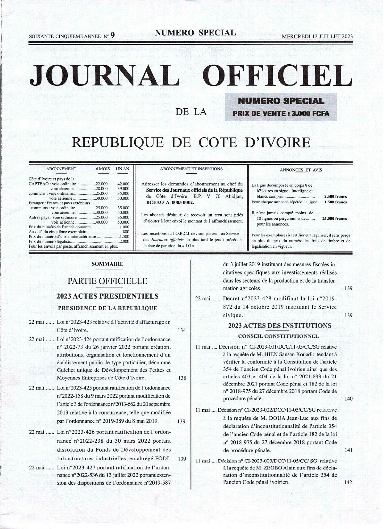 JO 2023-009