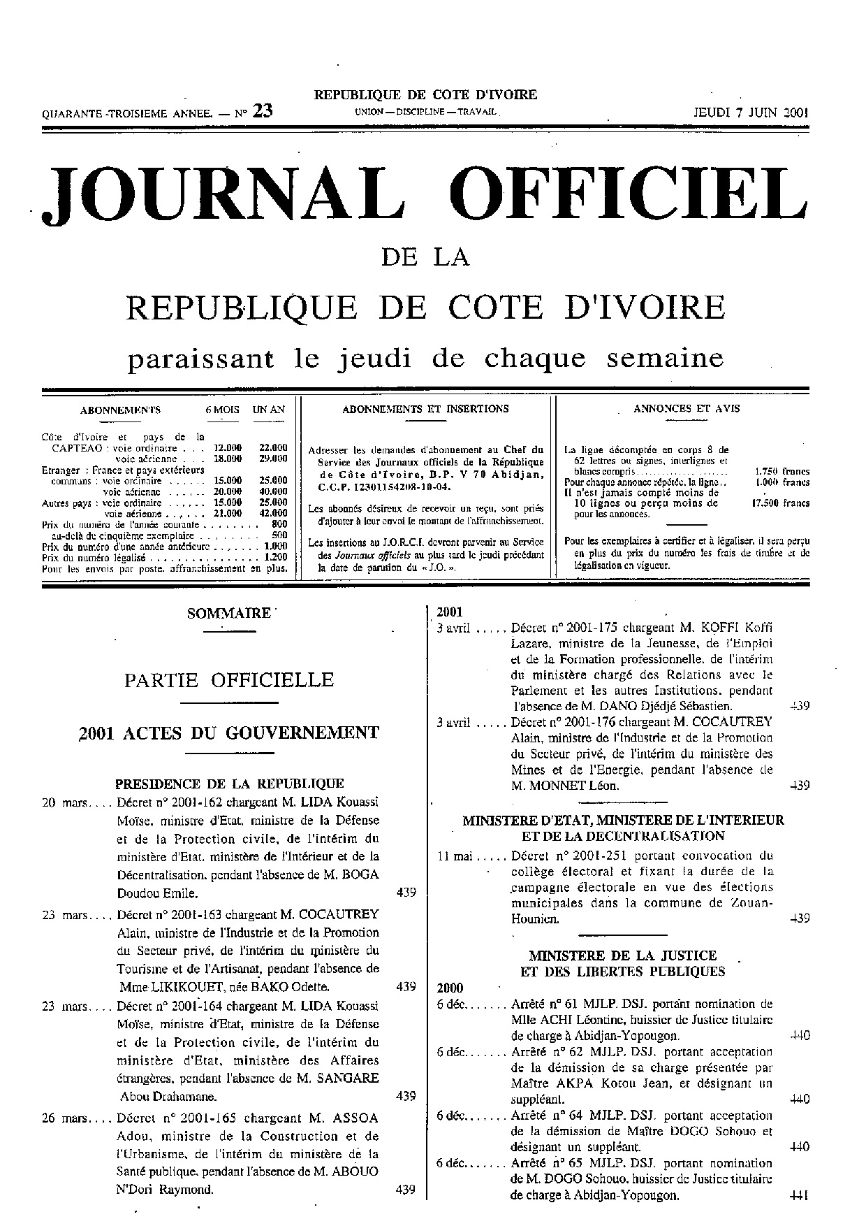 JO 2001-023