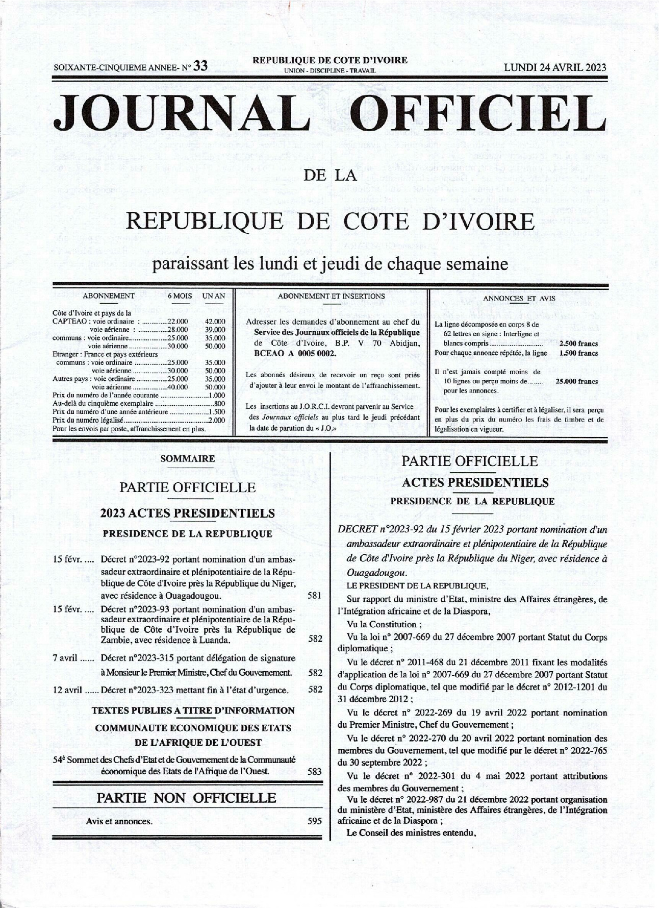 JO 2023-033