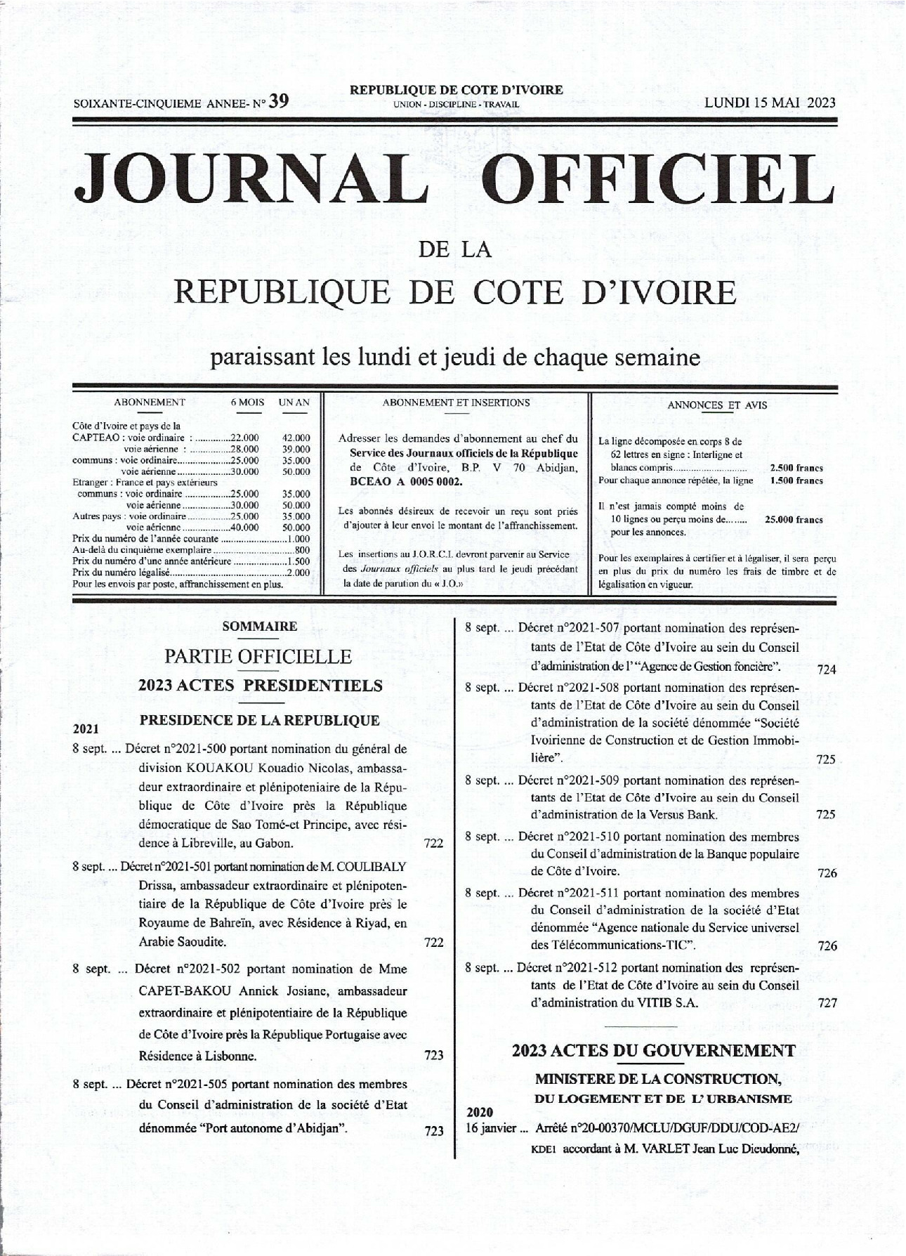 JO 2023-039