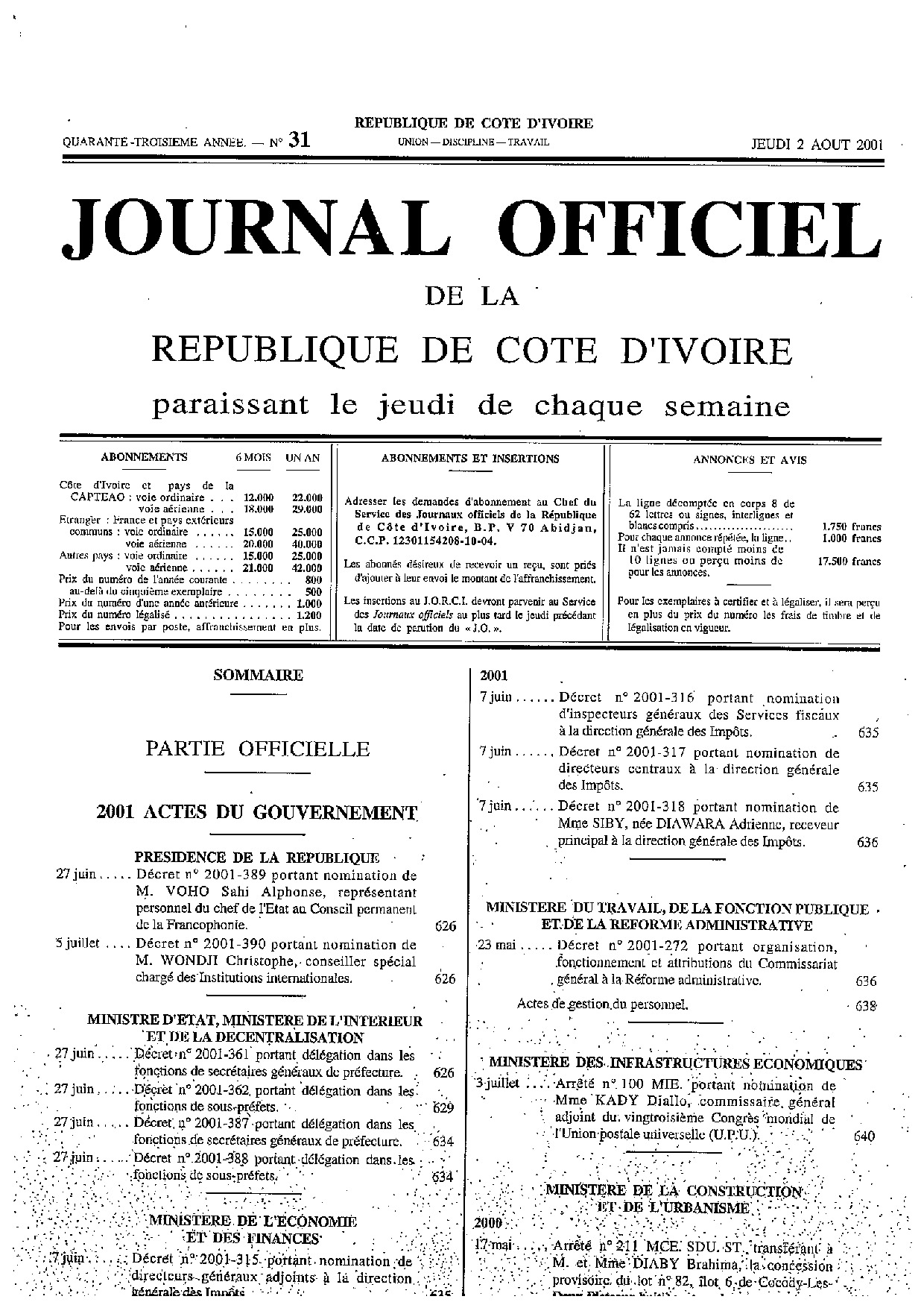 JO 2001-031