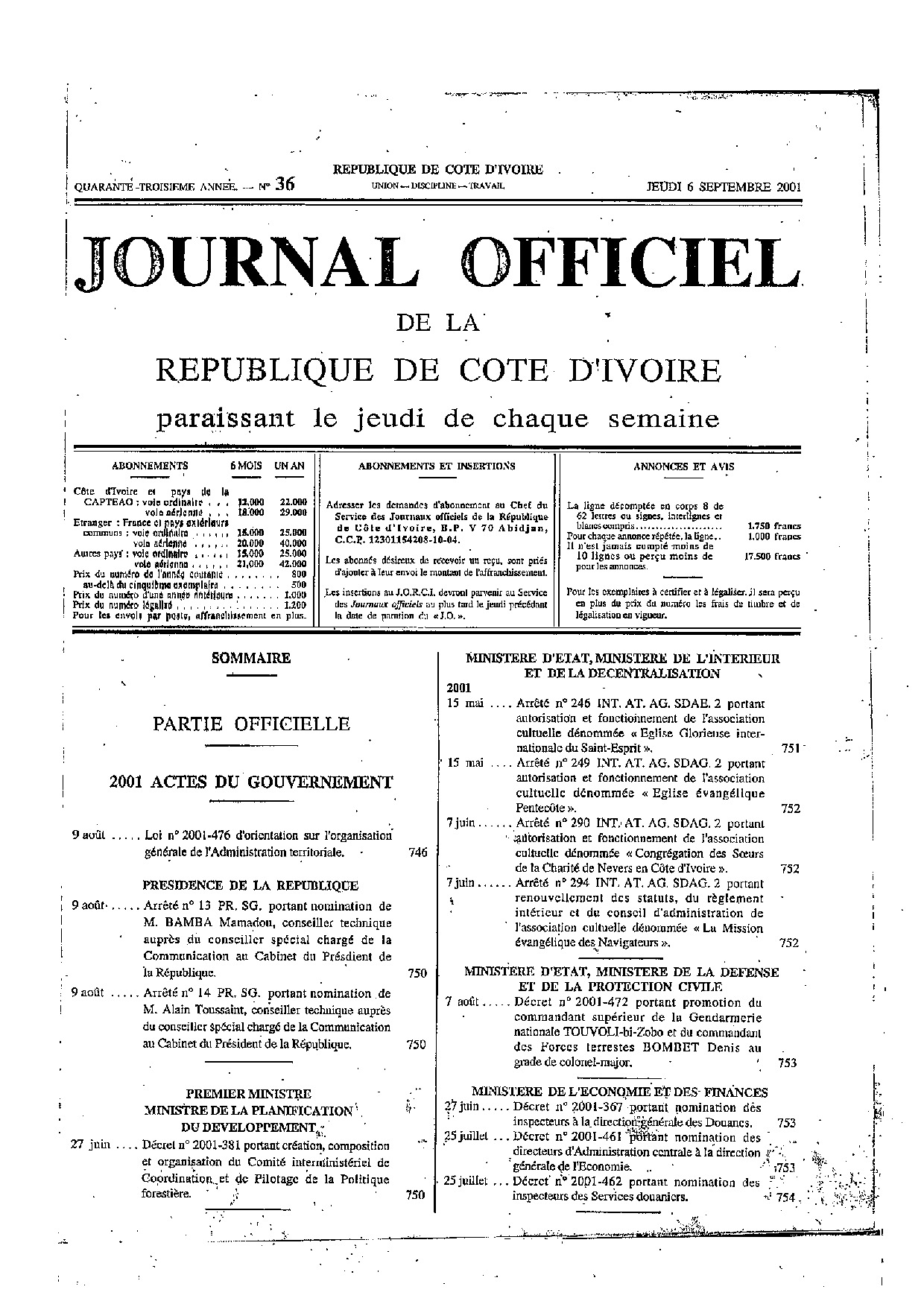 JO 2001-036