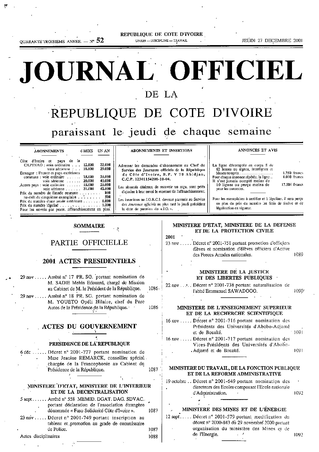 JO 2001-052