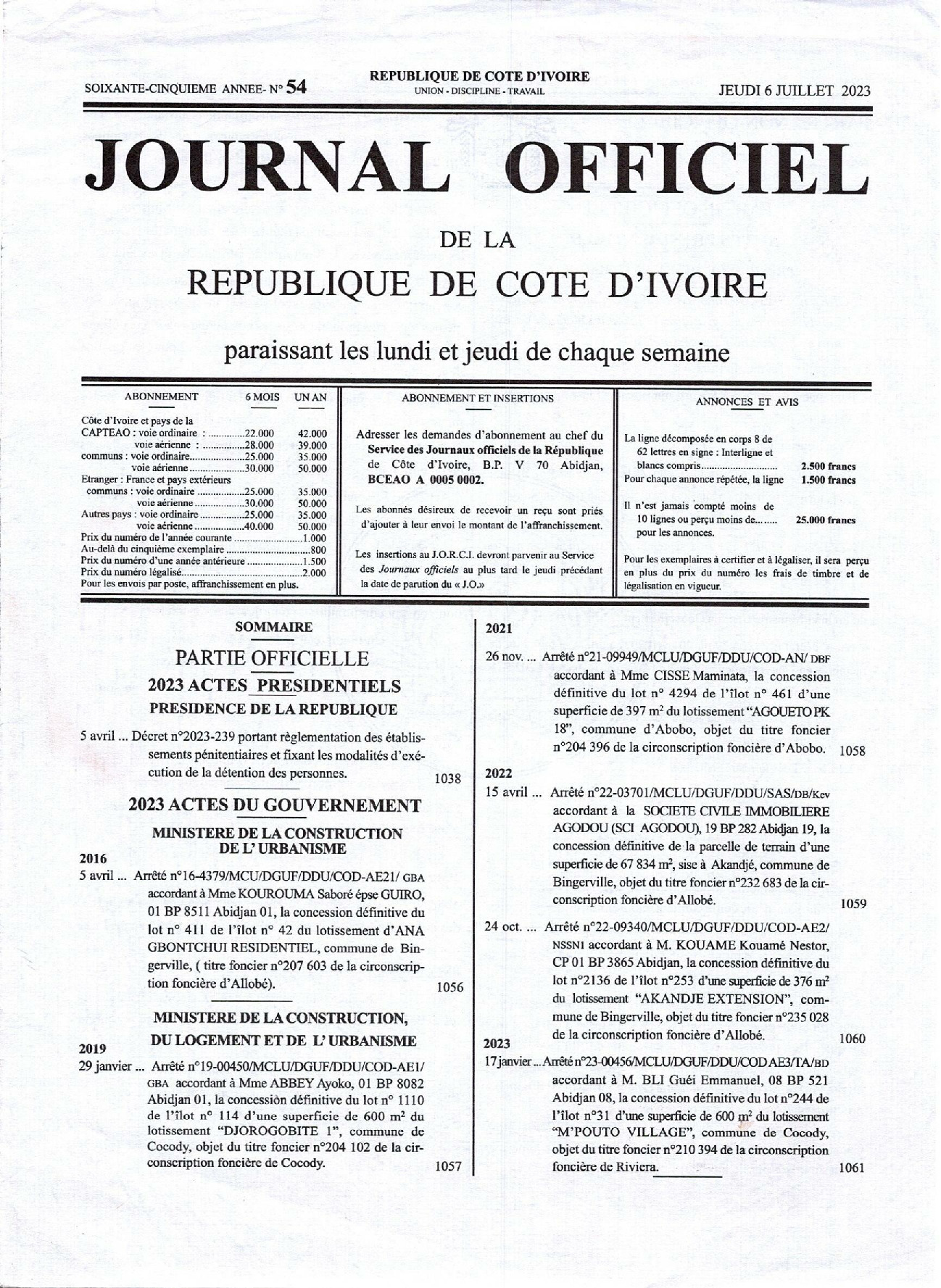 JO 2023-054