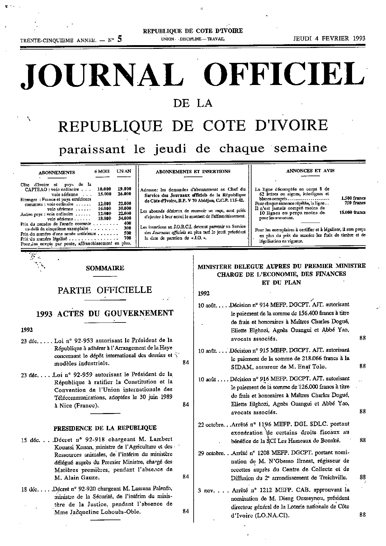 JO 1993-005