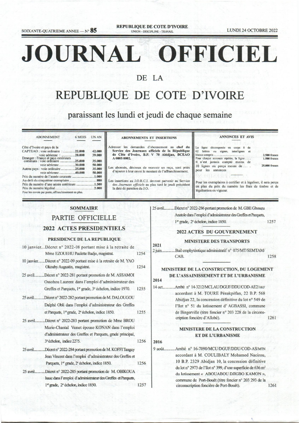JO 2022-085