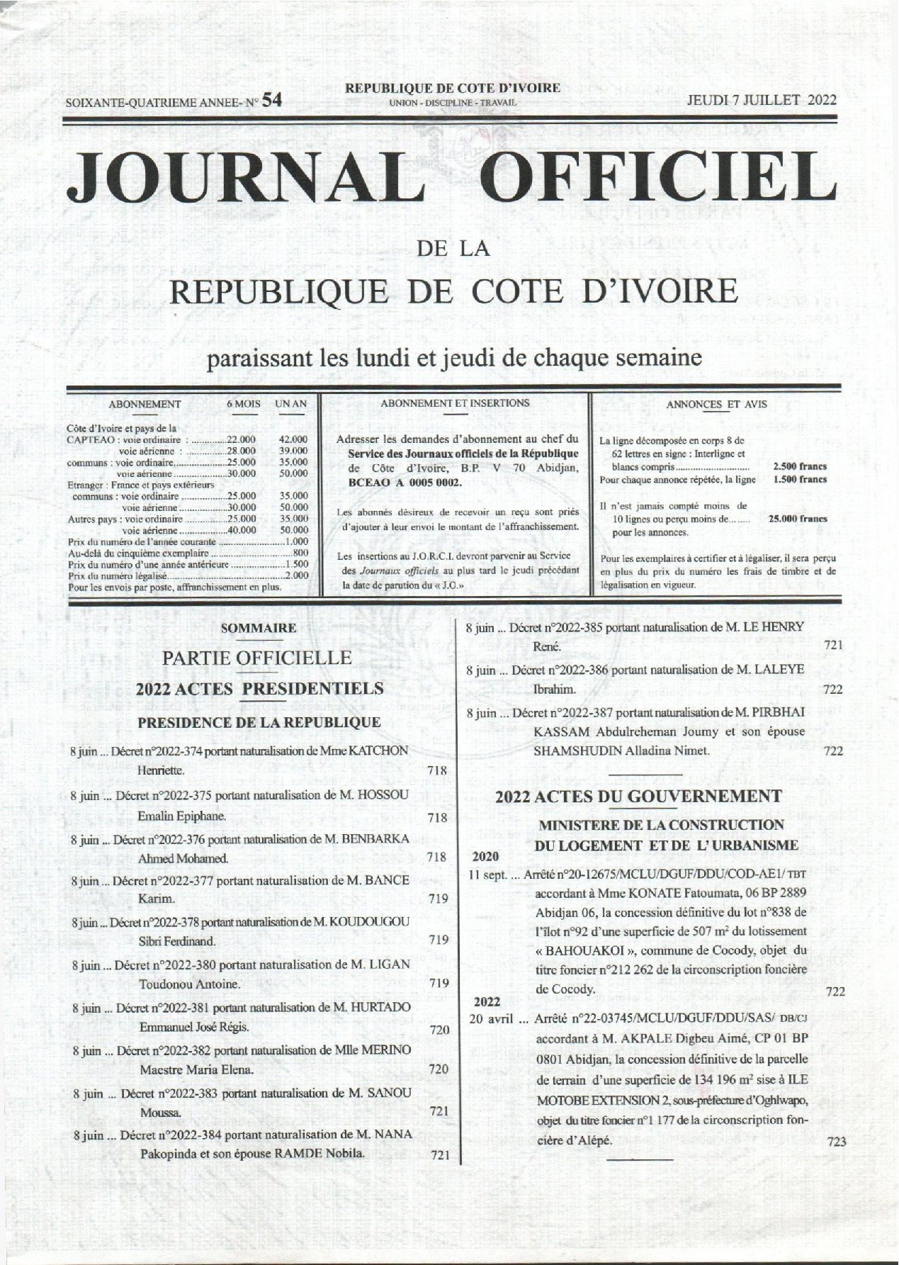 JO 2022-054