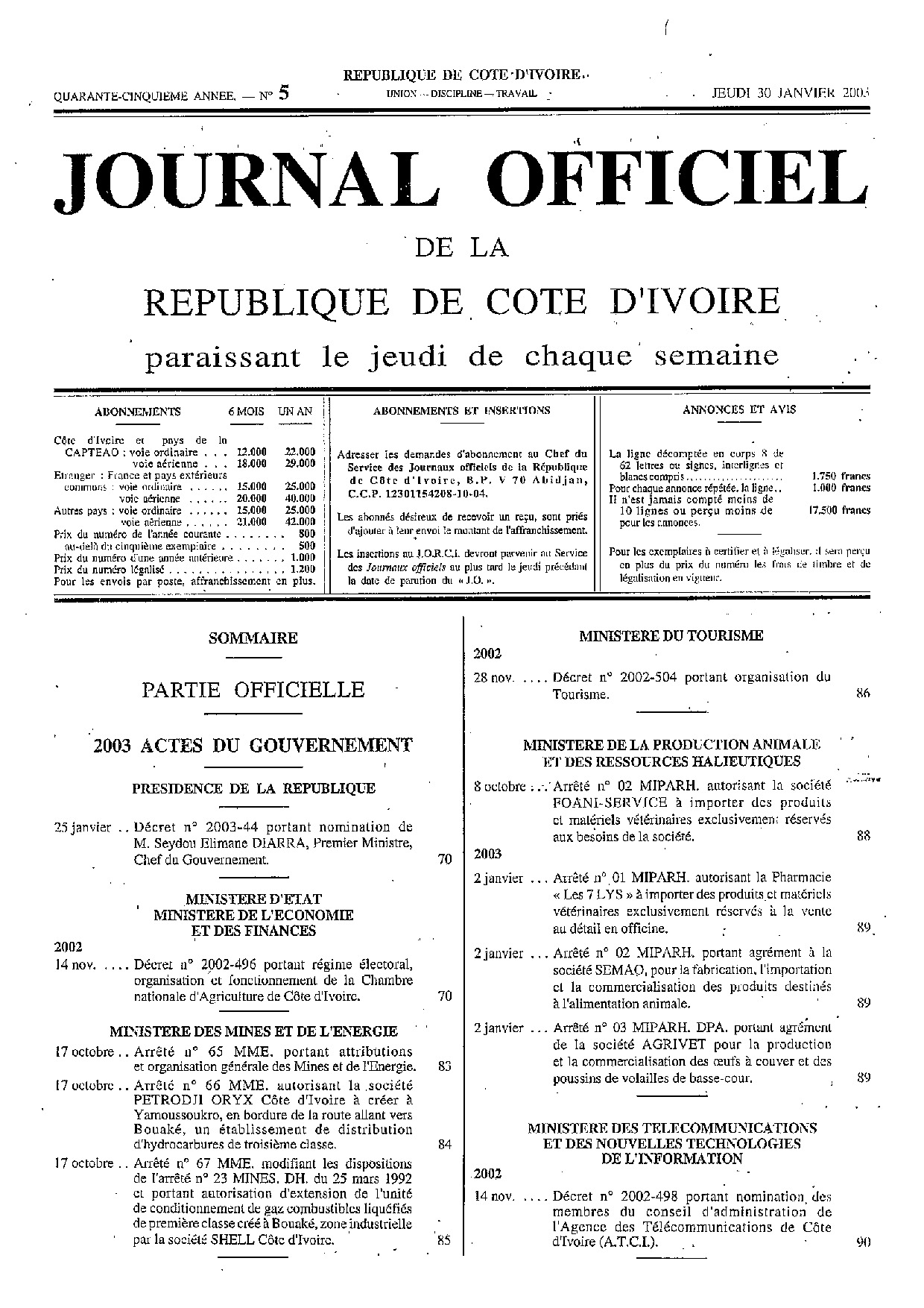 JO 2003-005