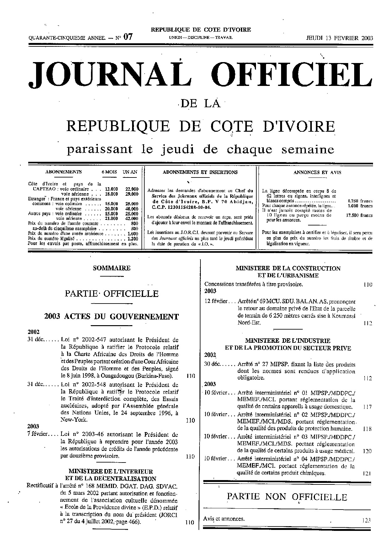 JO 2003-007