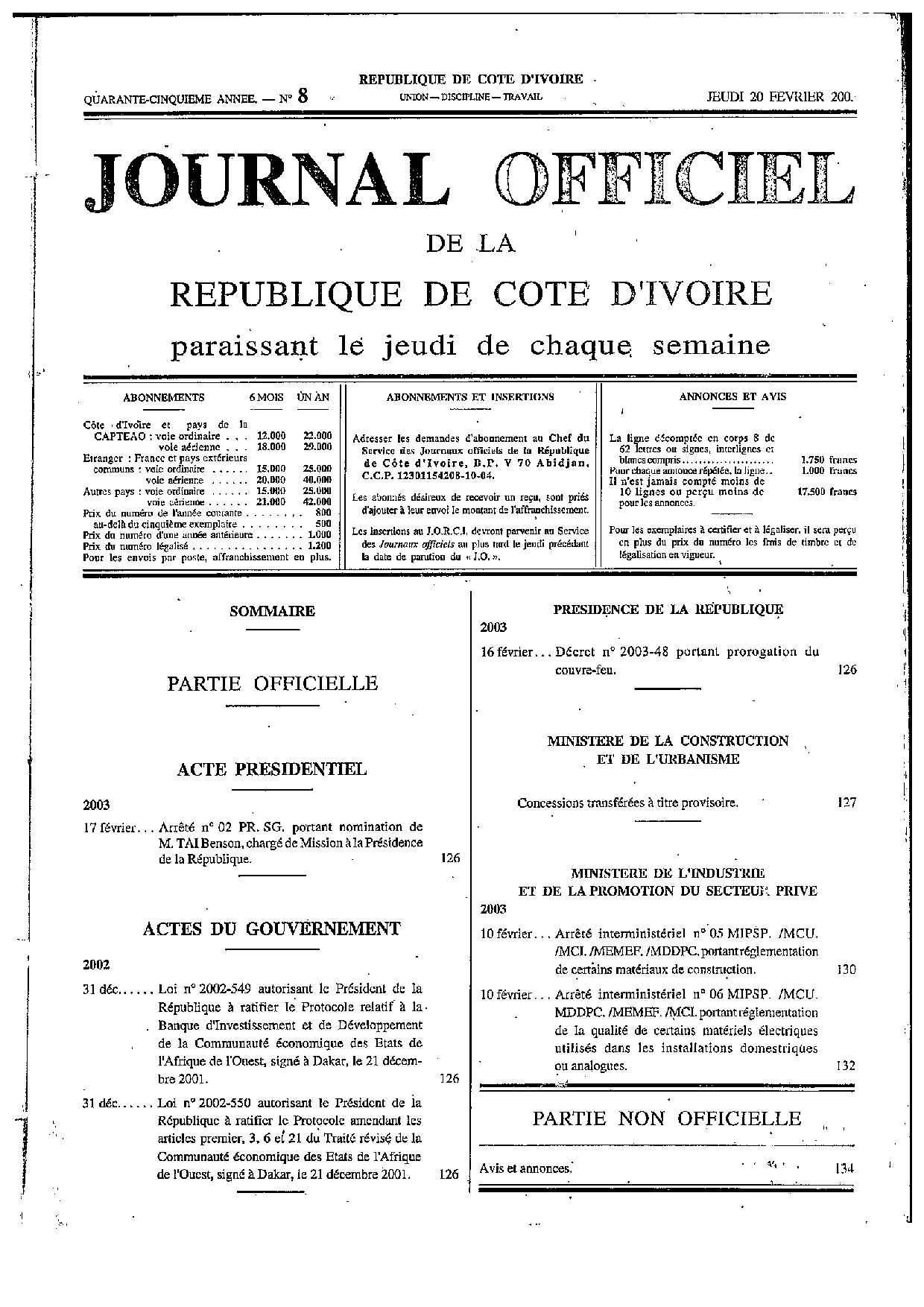JO 2003-008