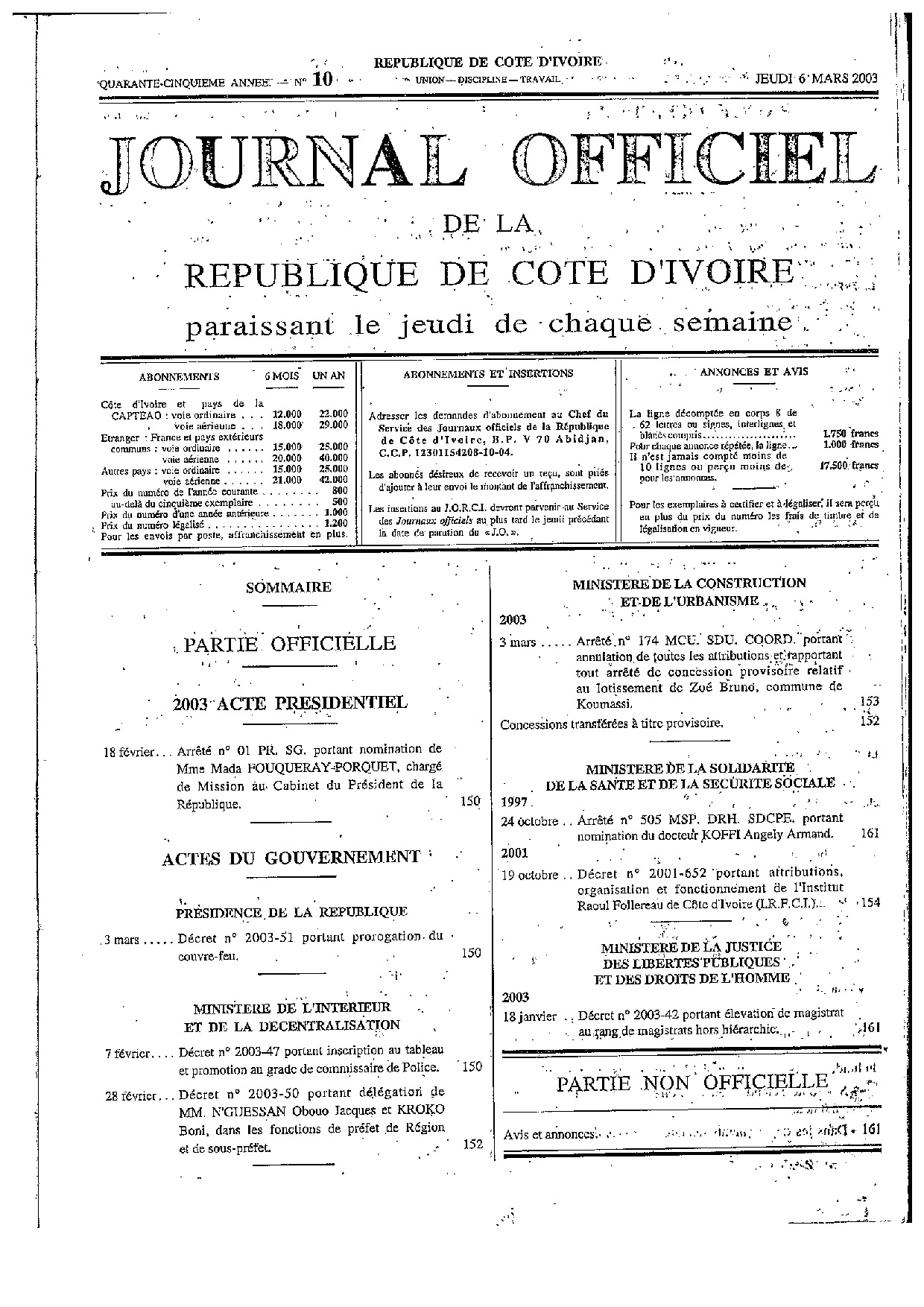 JO 2003-010