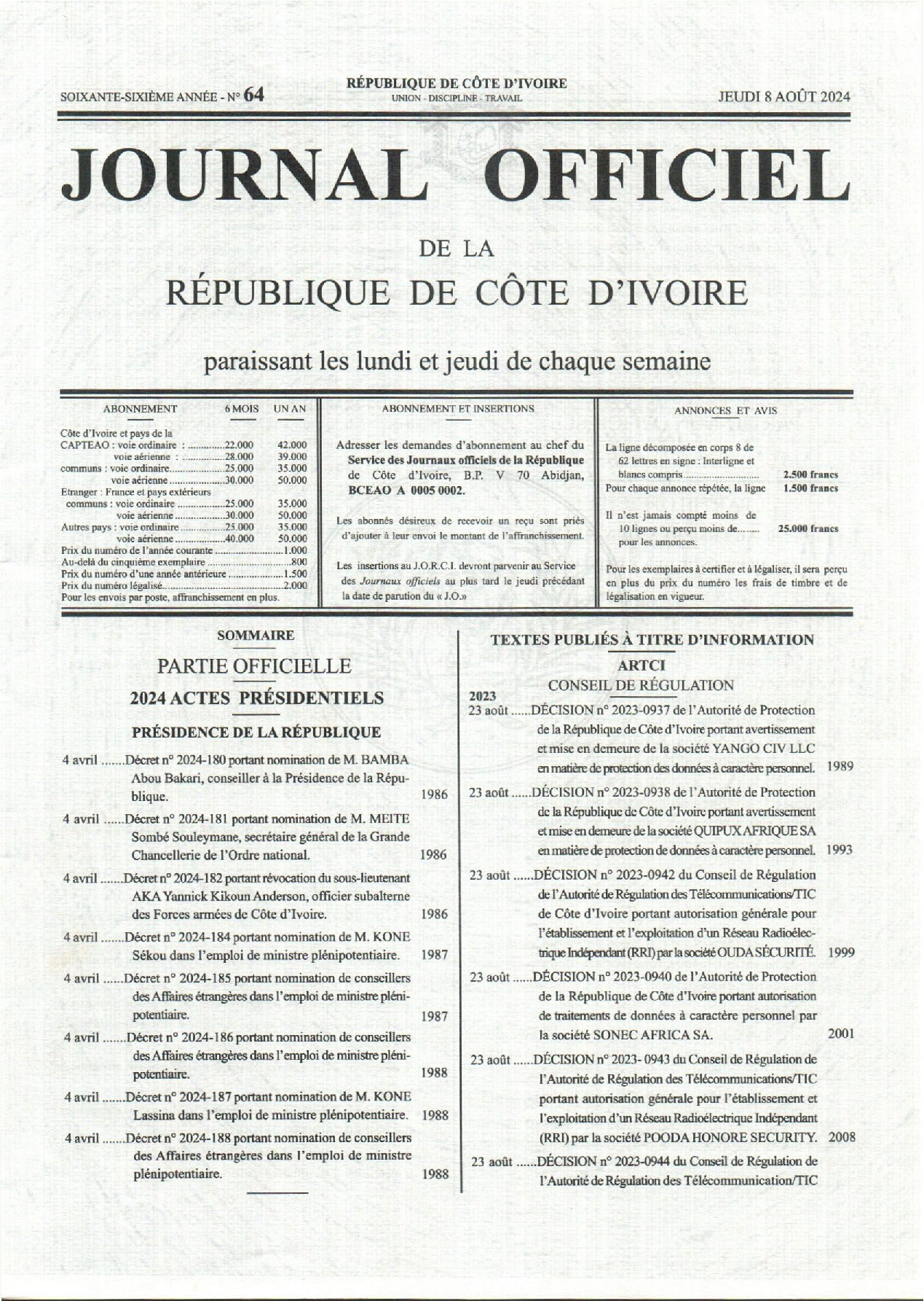 JO 2024-064
