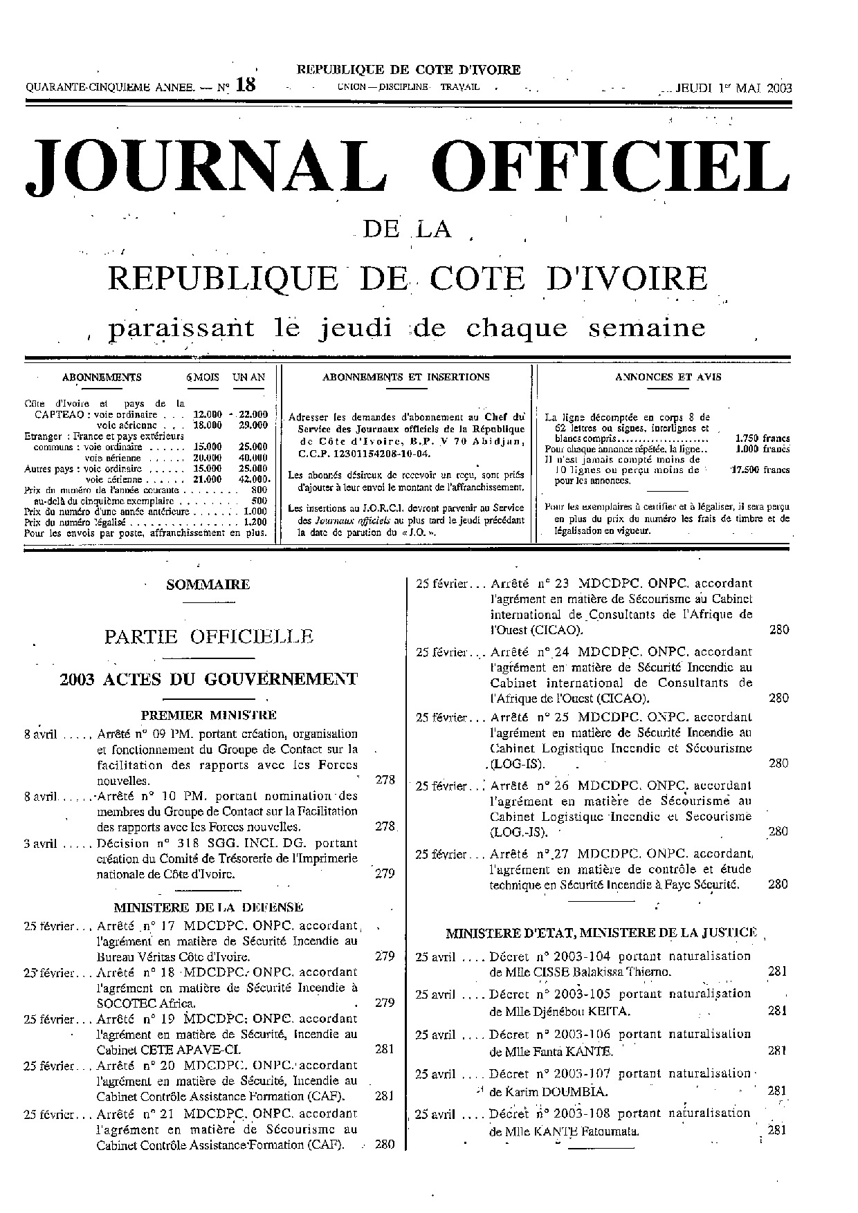 JO 2003-018