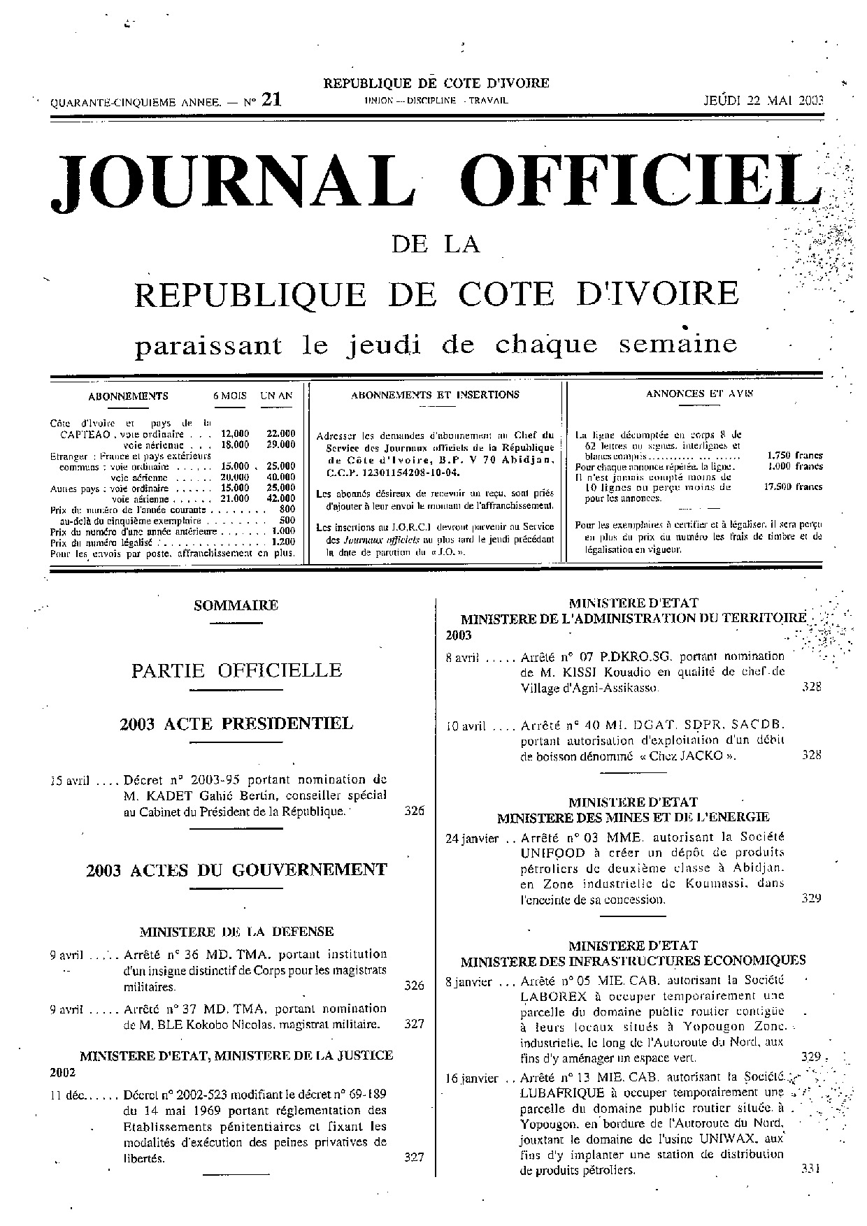 JO 2003-021