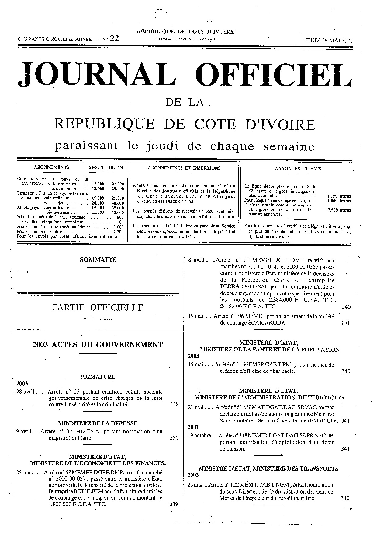 JO 2003-022