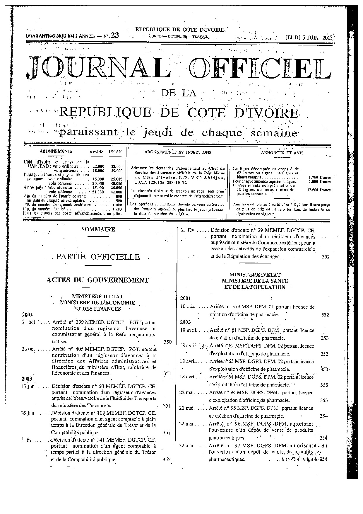 JO 2003-023