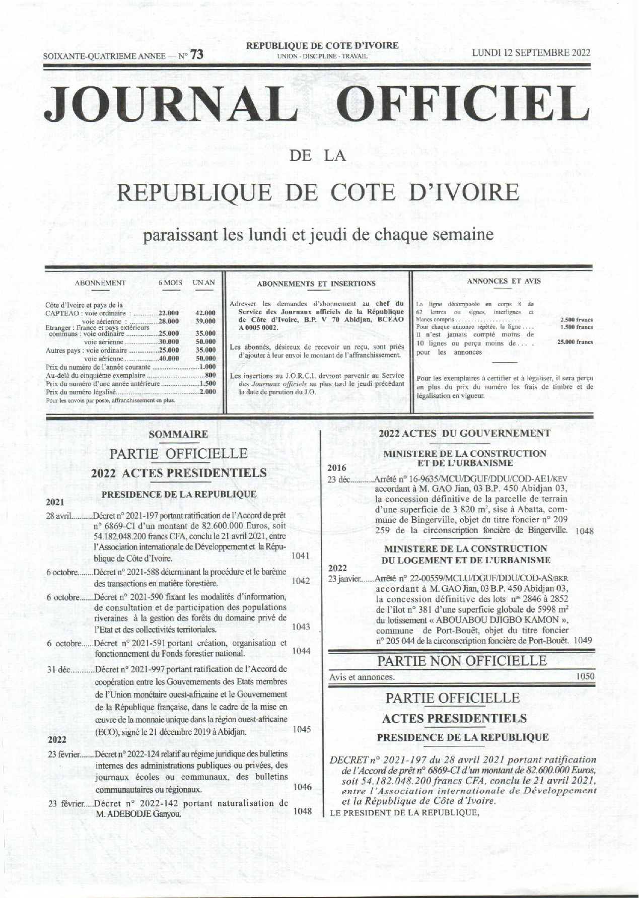 JO 2022-073