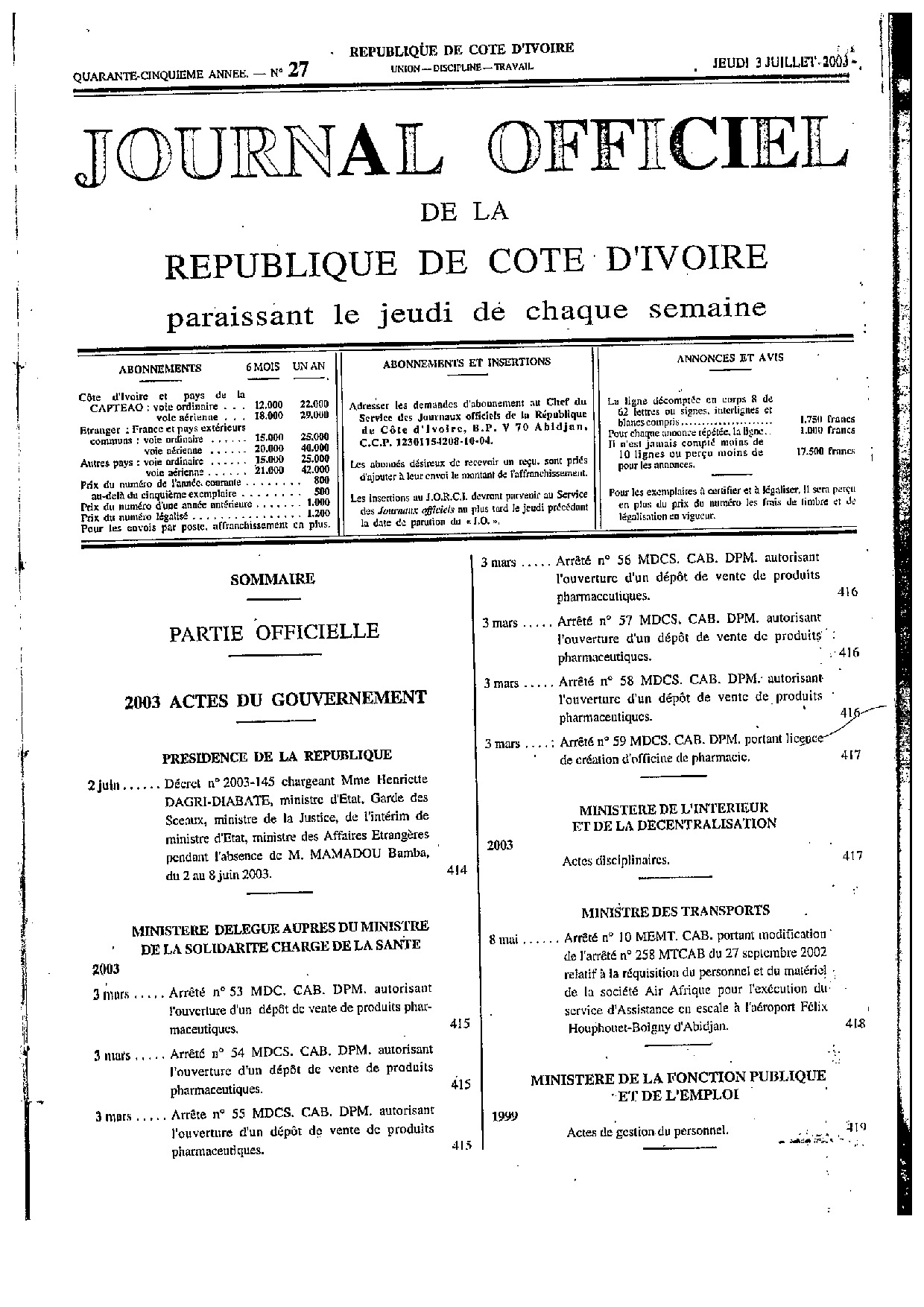 JO 2003-027
