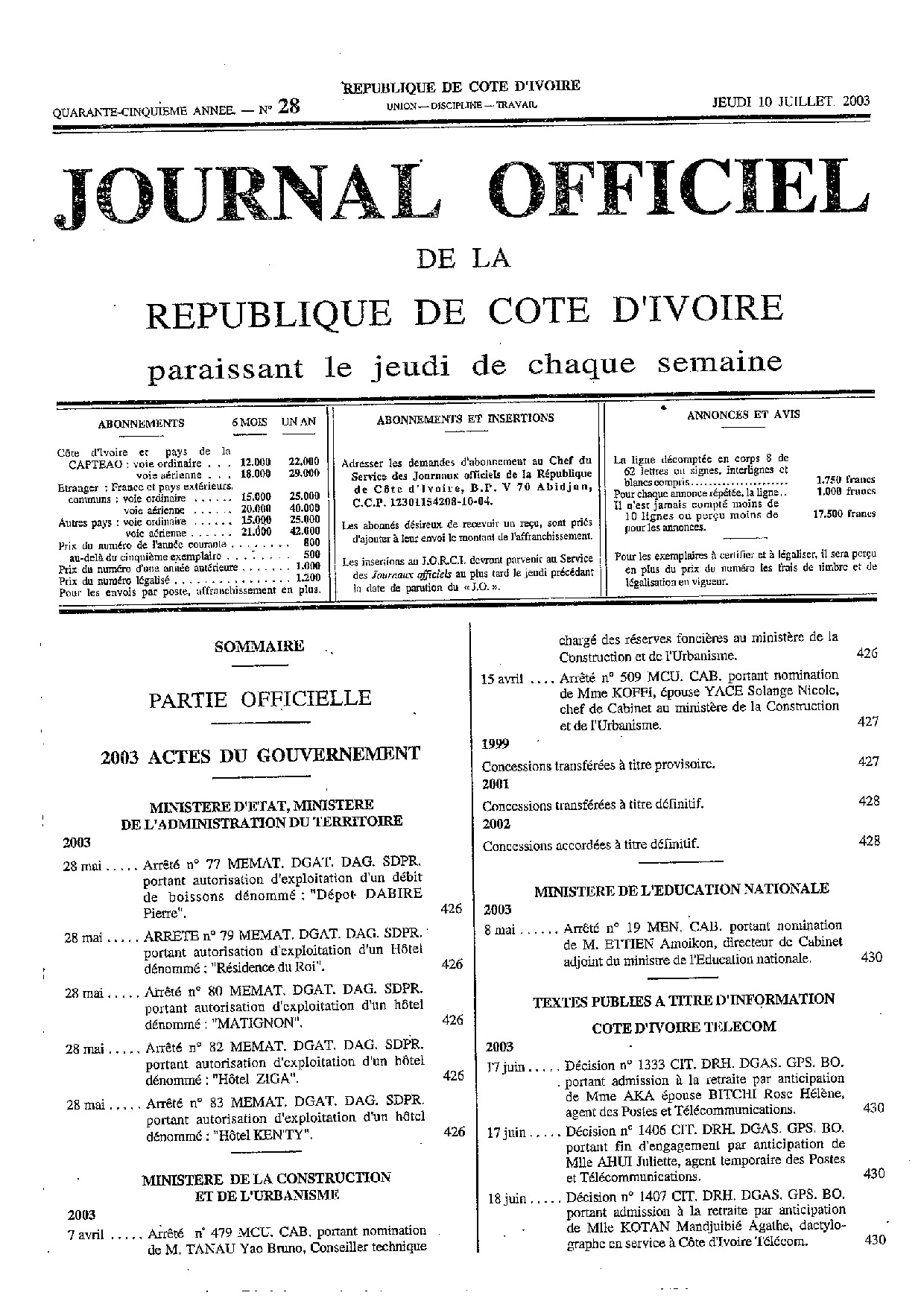 JO 2003-028