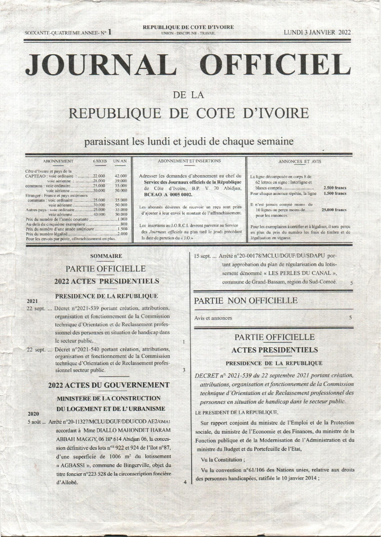 JO 2022-001