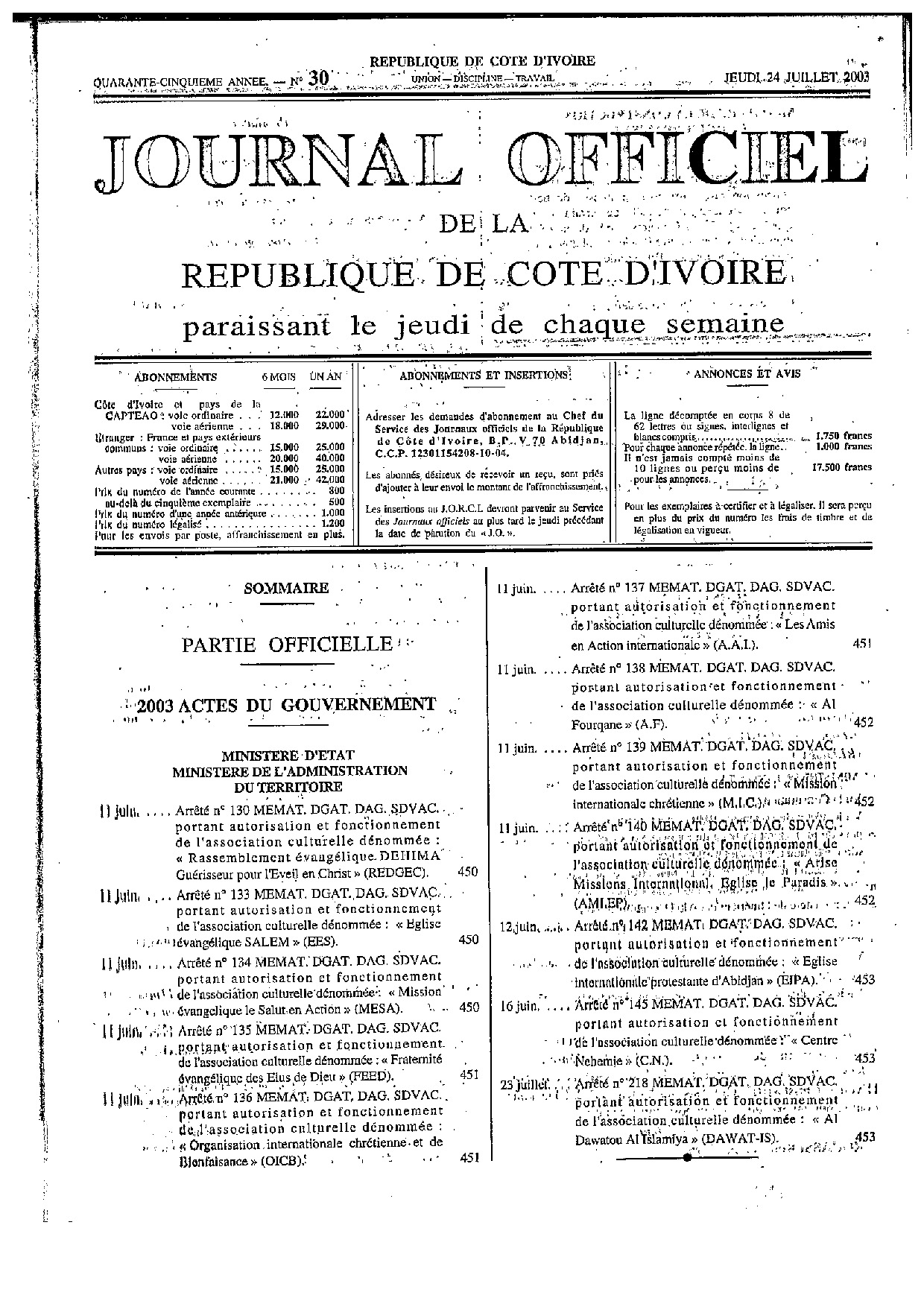 JO 2003-030