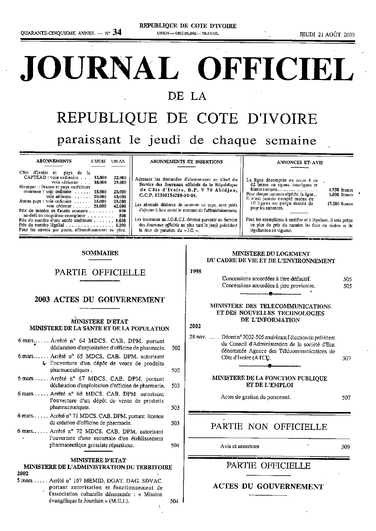 JO 2003-034