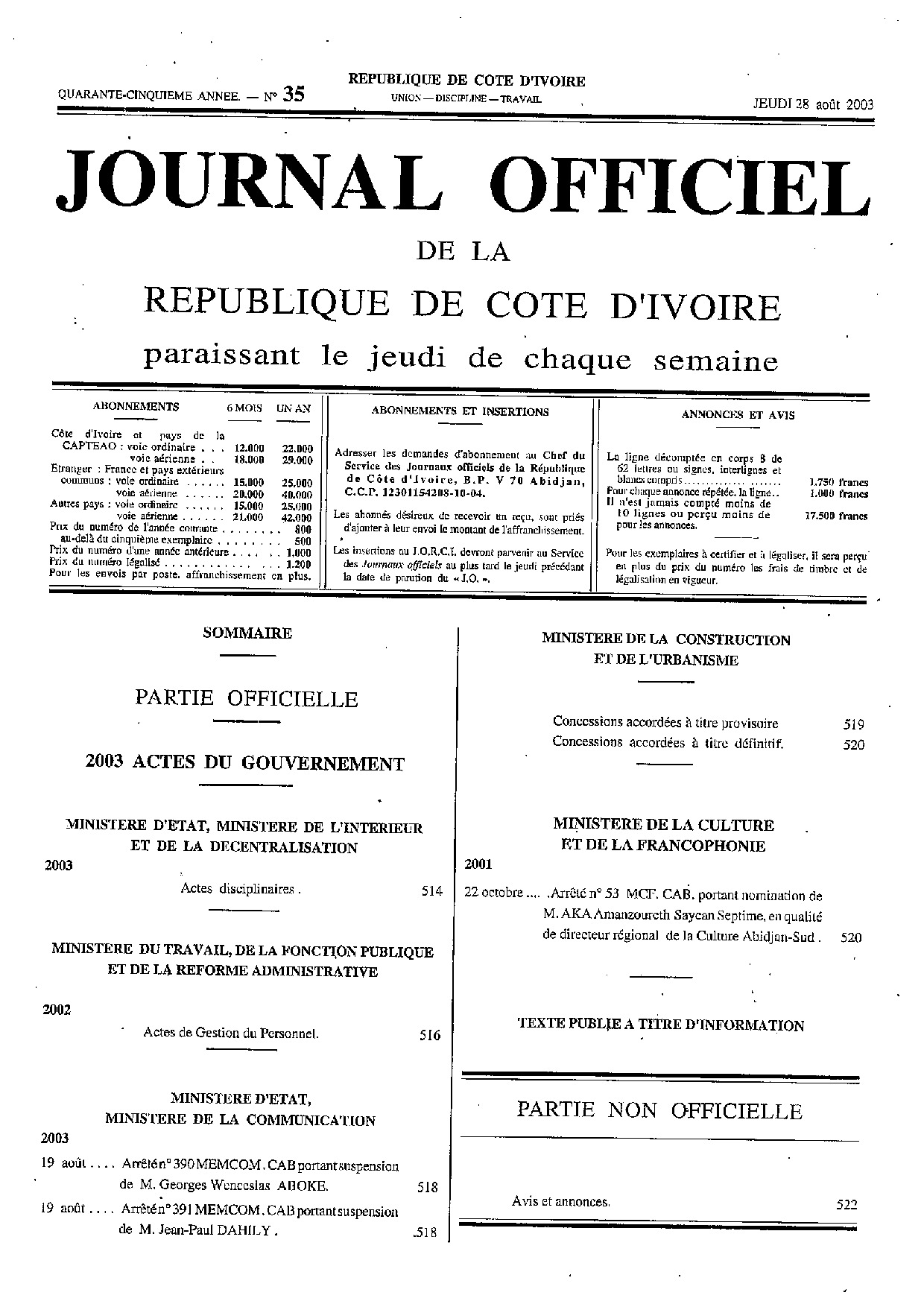 JO 2003-035