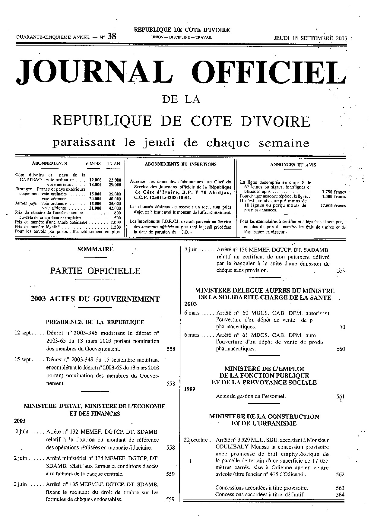 JO 2003-038