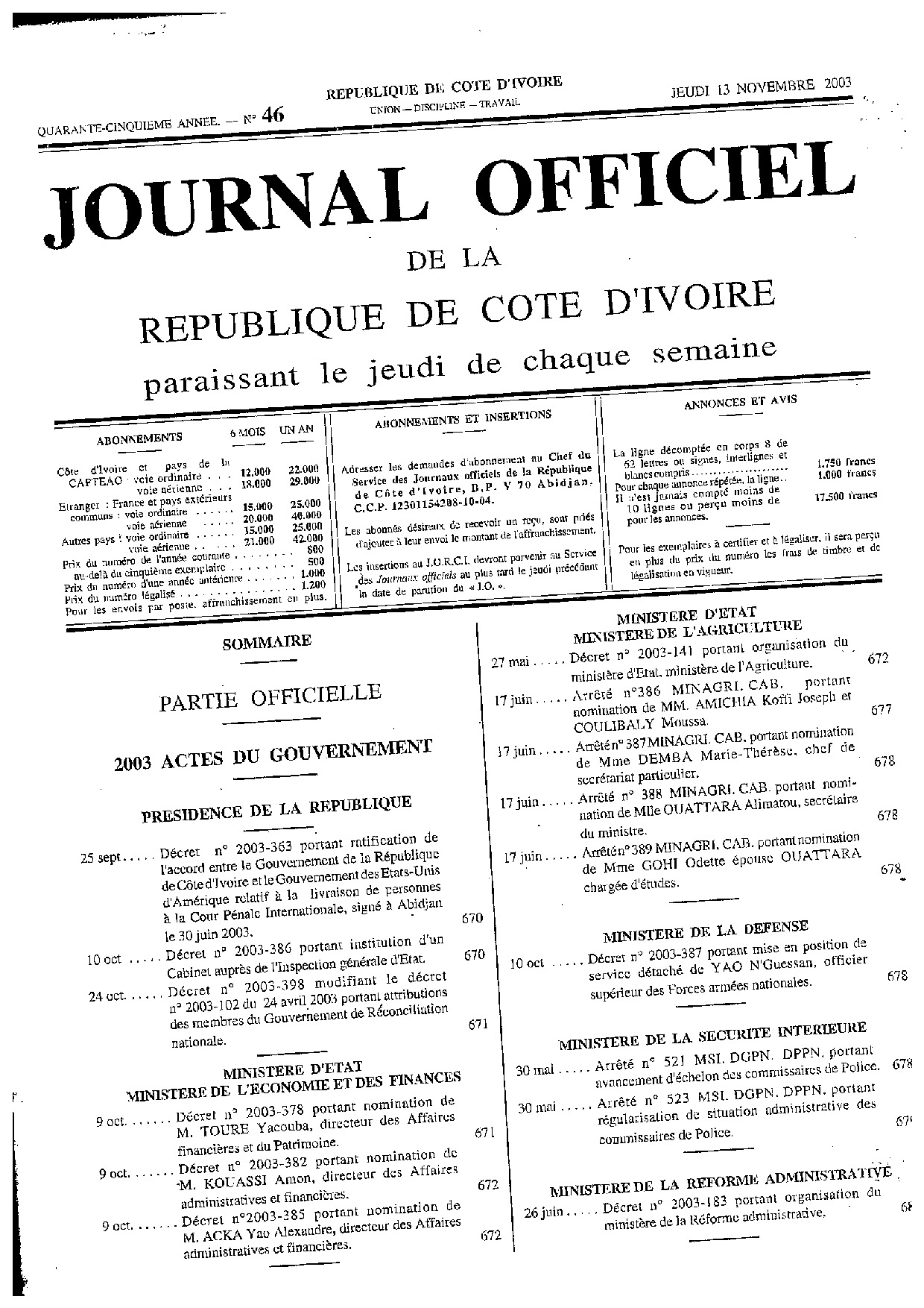 JO 2003-046