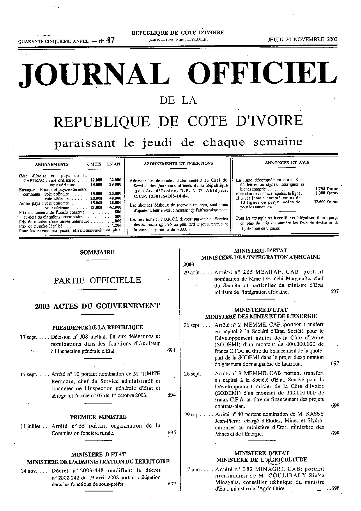JO 2003-047