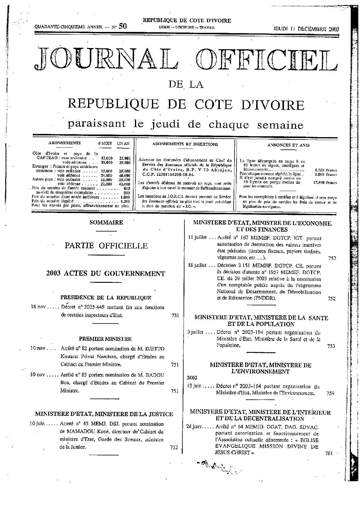 JO 2003-050